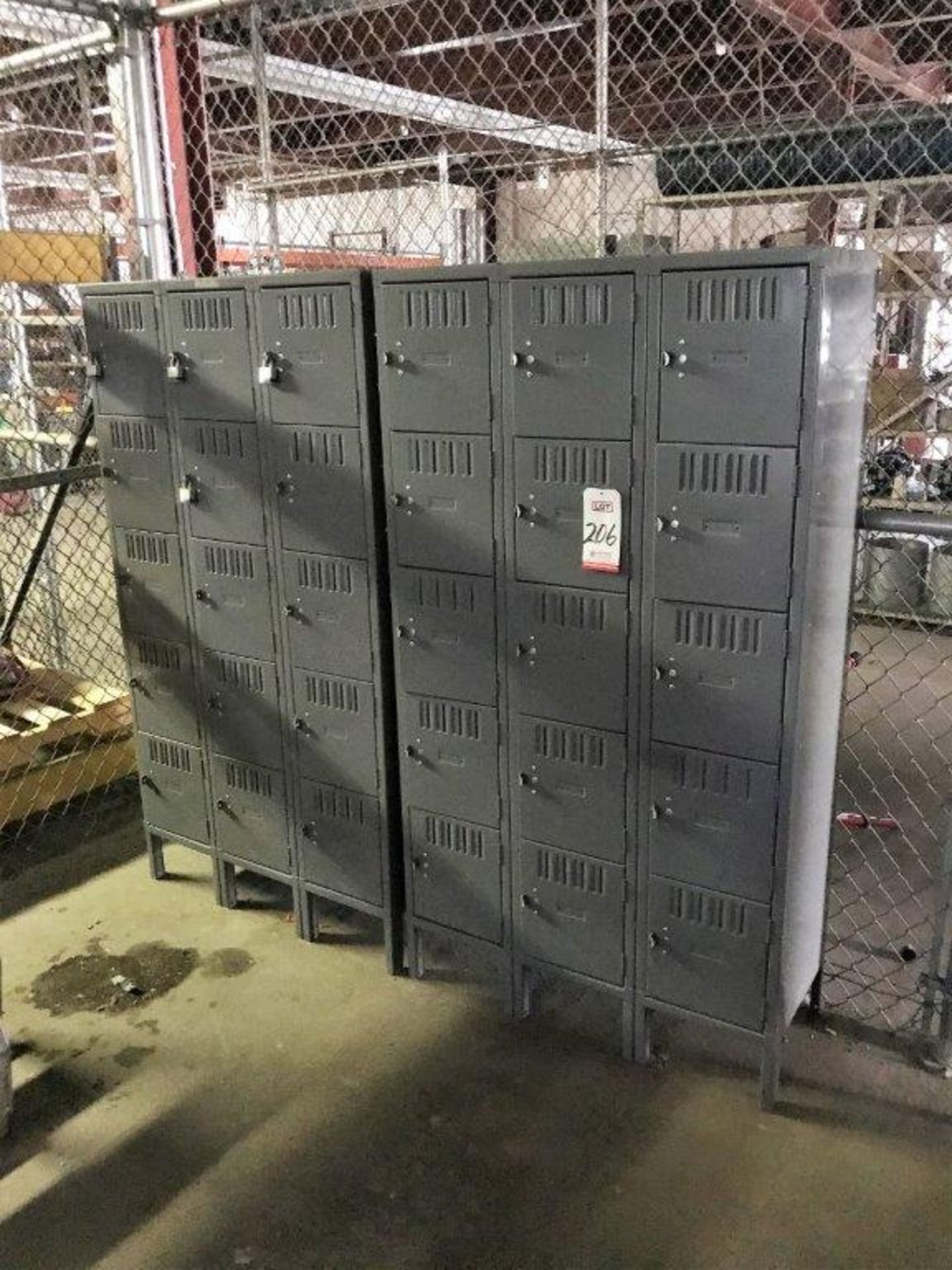 LOT - (2) 15-COMPARTMENT LOCKERS, 12" X 12"