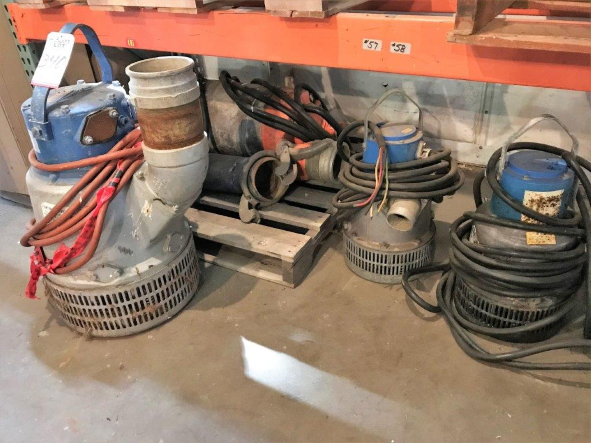 LOT - (4) ASSORTED SUBMERSIBLE PUMPS (CONDITION UNKNOWN)
