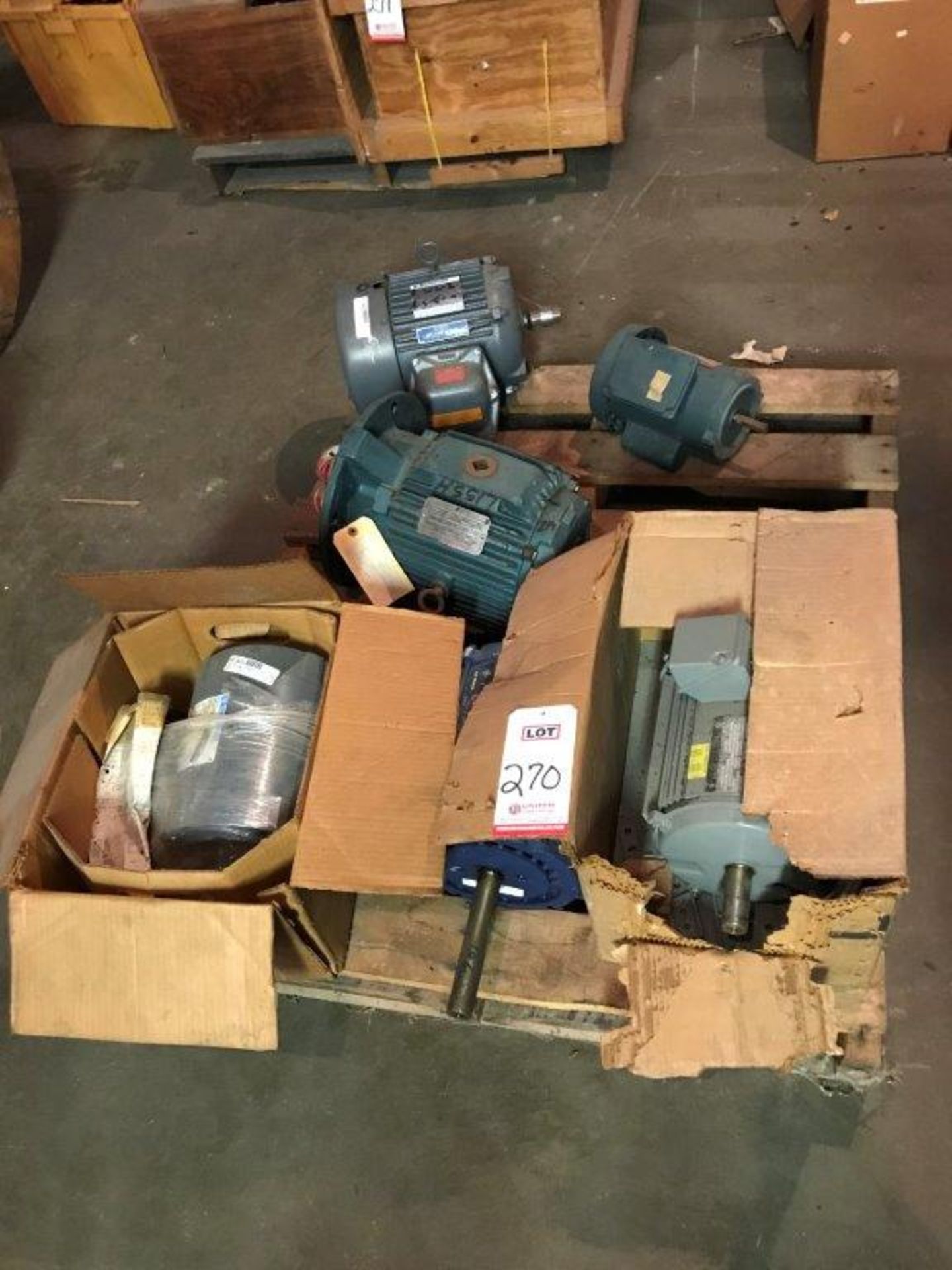 LOT - (5) ELECTRIC MOTORS, (4) HP., (1) 4 HP.