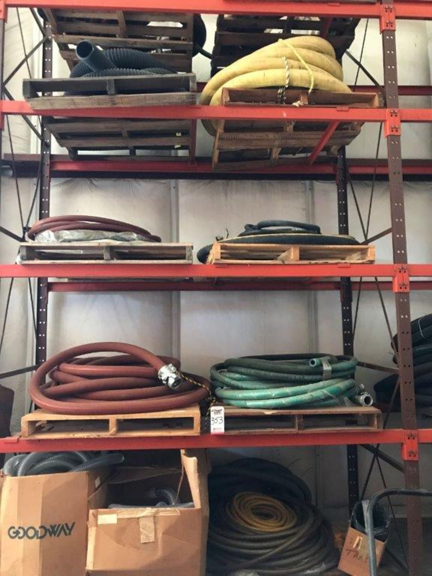 LOT - (10) PALLETS ASSORTED HEAVY DUTY FLUID HOSE, VACUUM HOSE AND MISC.