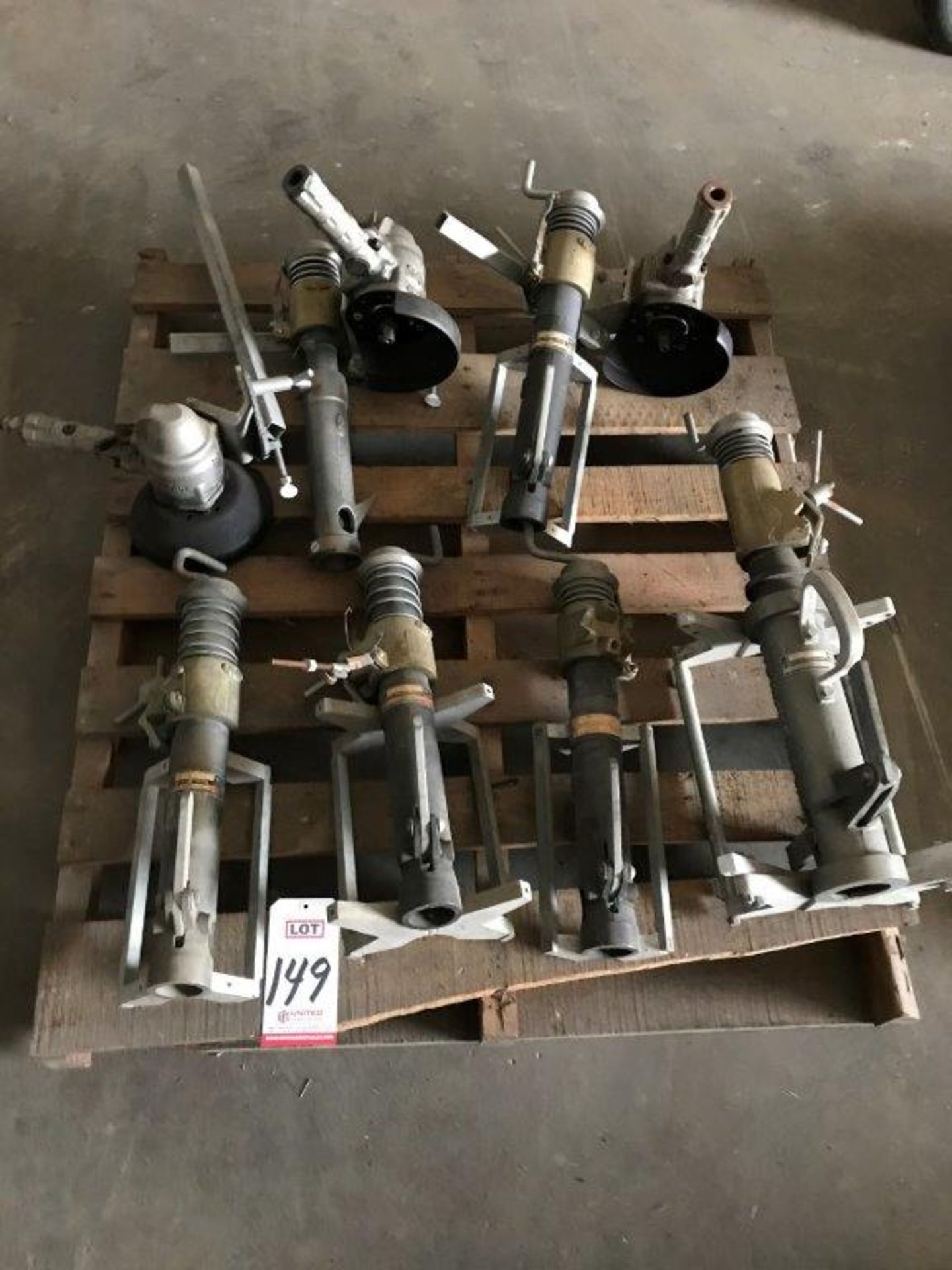 LOT - (6) H & M PIPE BEVELING MACHINES W/(3) 8" PNEUMATIC GRINDERS