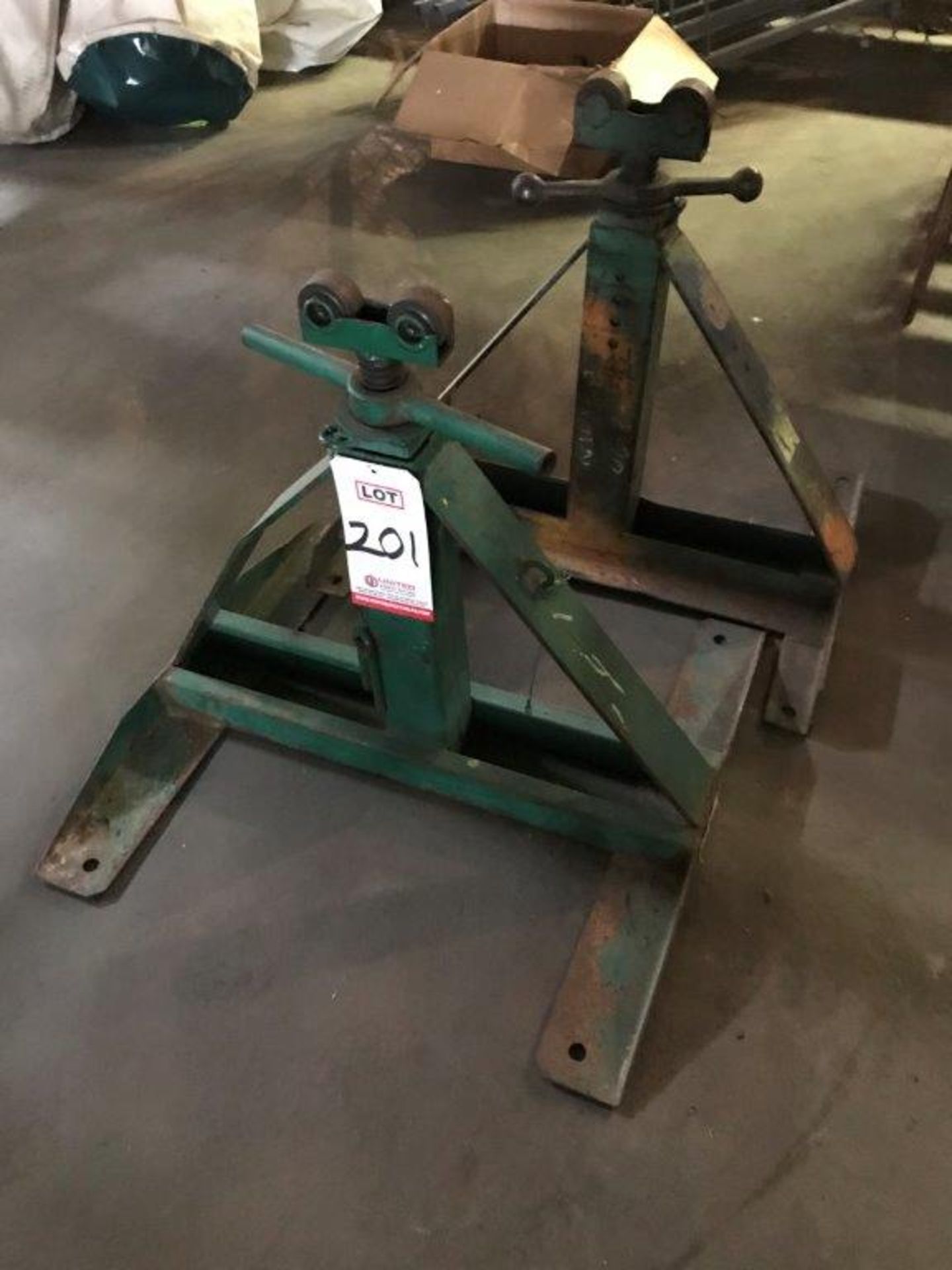 LOT - (2) GREENLEE SCREW TYPE PIPE STANDS