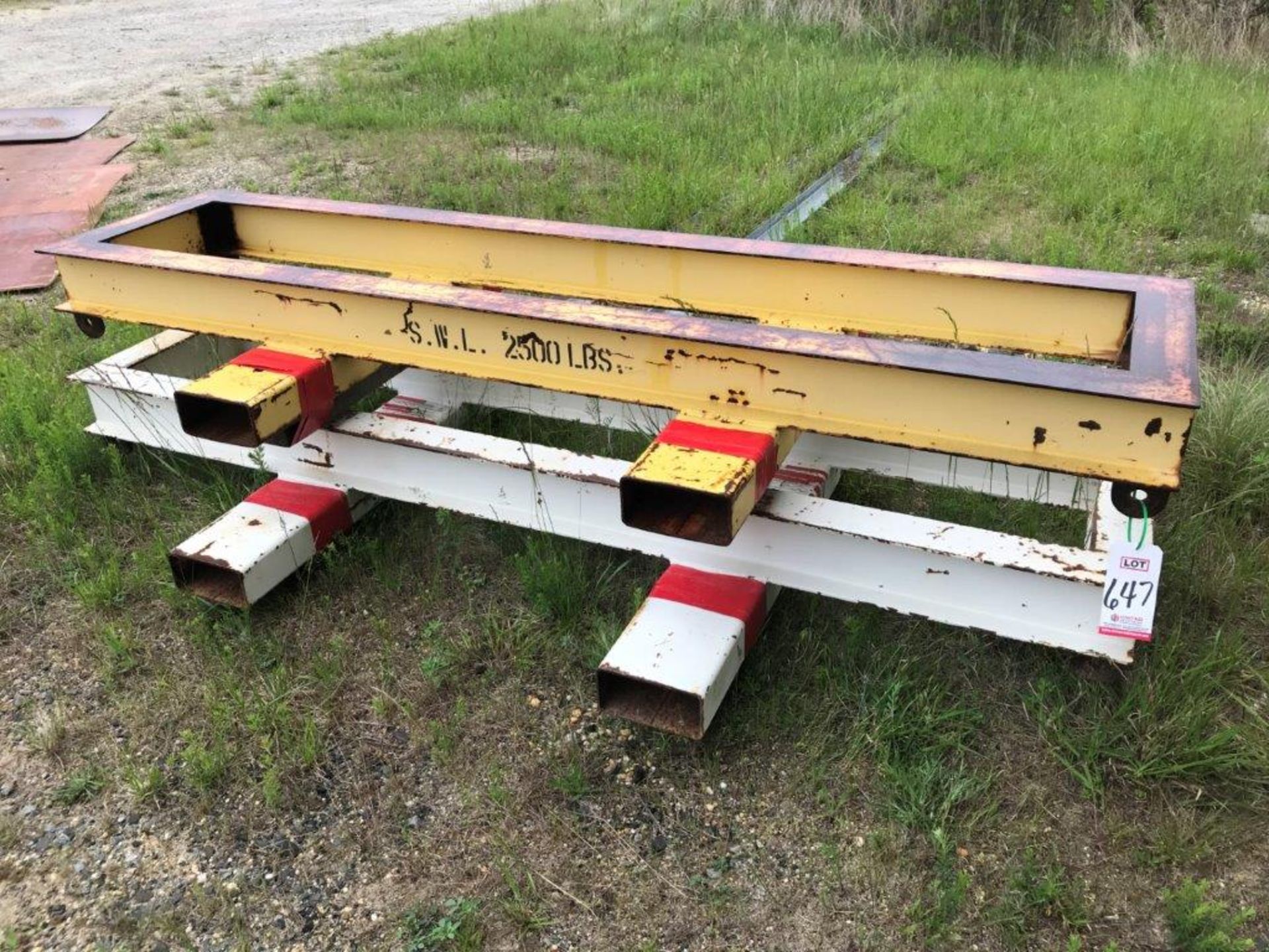 LOT - (2) LIFTING RIG BOX BEAMS, 100'' X 24'', W/ FORK POCKETS (LOCATION: BUILDING 9)