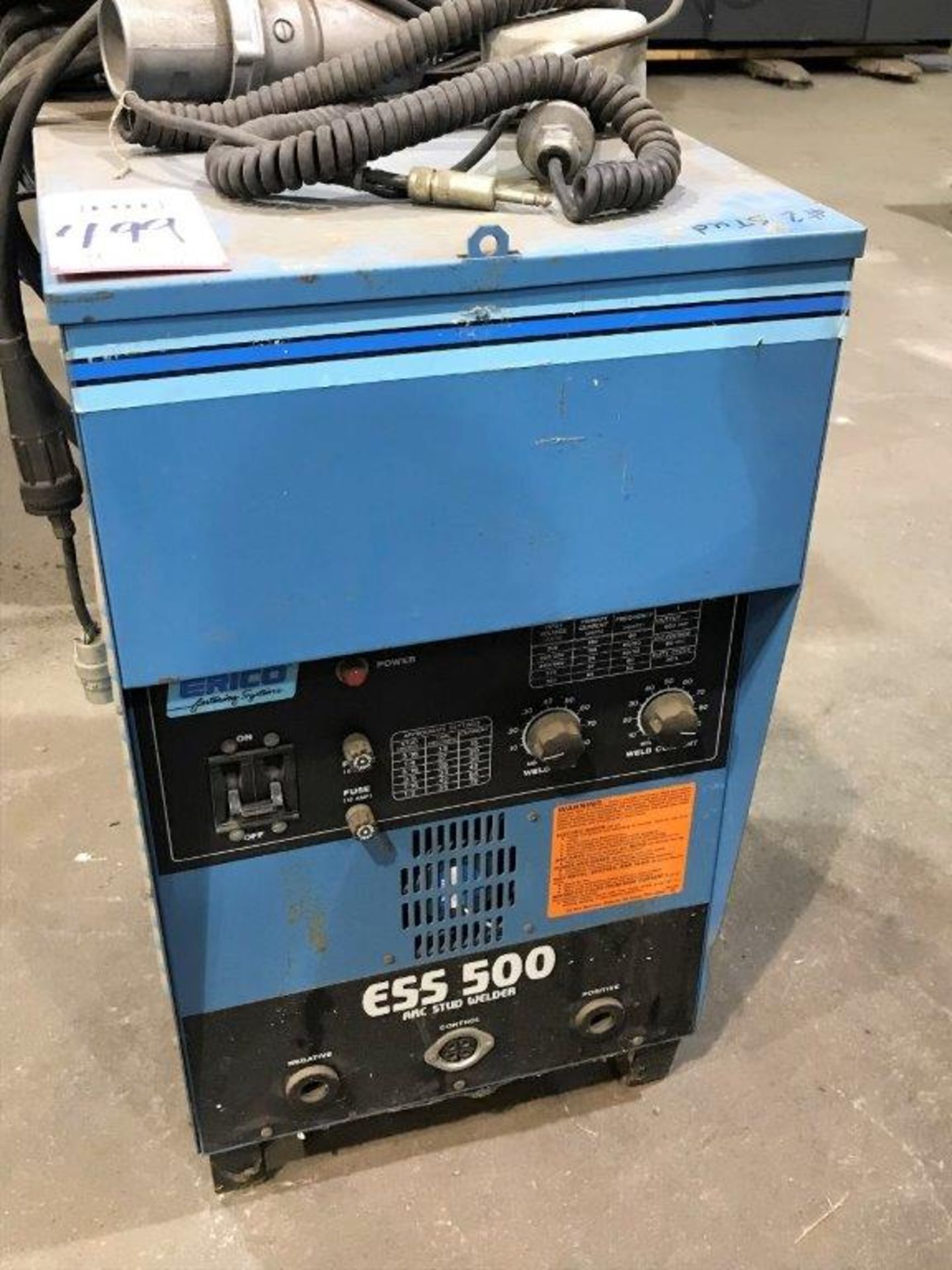 ERICO ESS 500 ARC STUD WELDER 440 VOLT SINGLE PHASE (LOCATION: BUILDING 6)