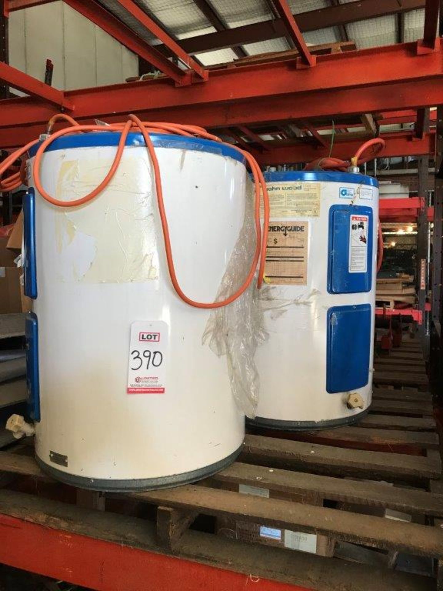 LOT - (2) JOHN WOOD 30 GALLON WATER HEATERS, 240 VOLT