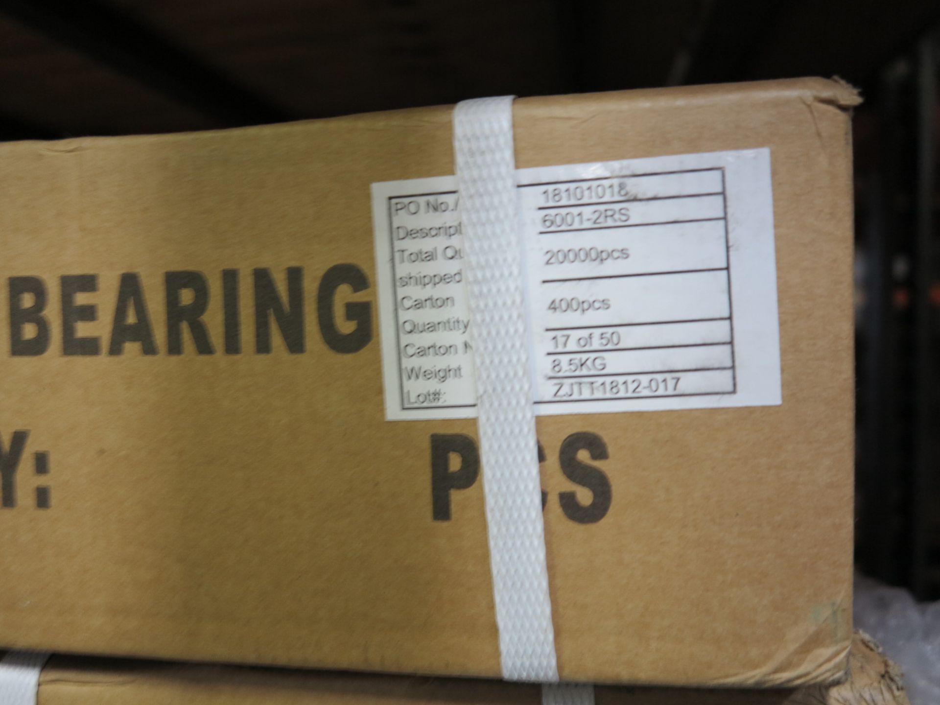 LOT - PALLET OF 6001-2RS BEARINGS, GENERIC - Image 2 of 2