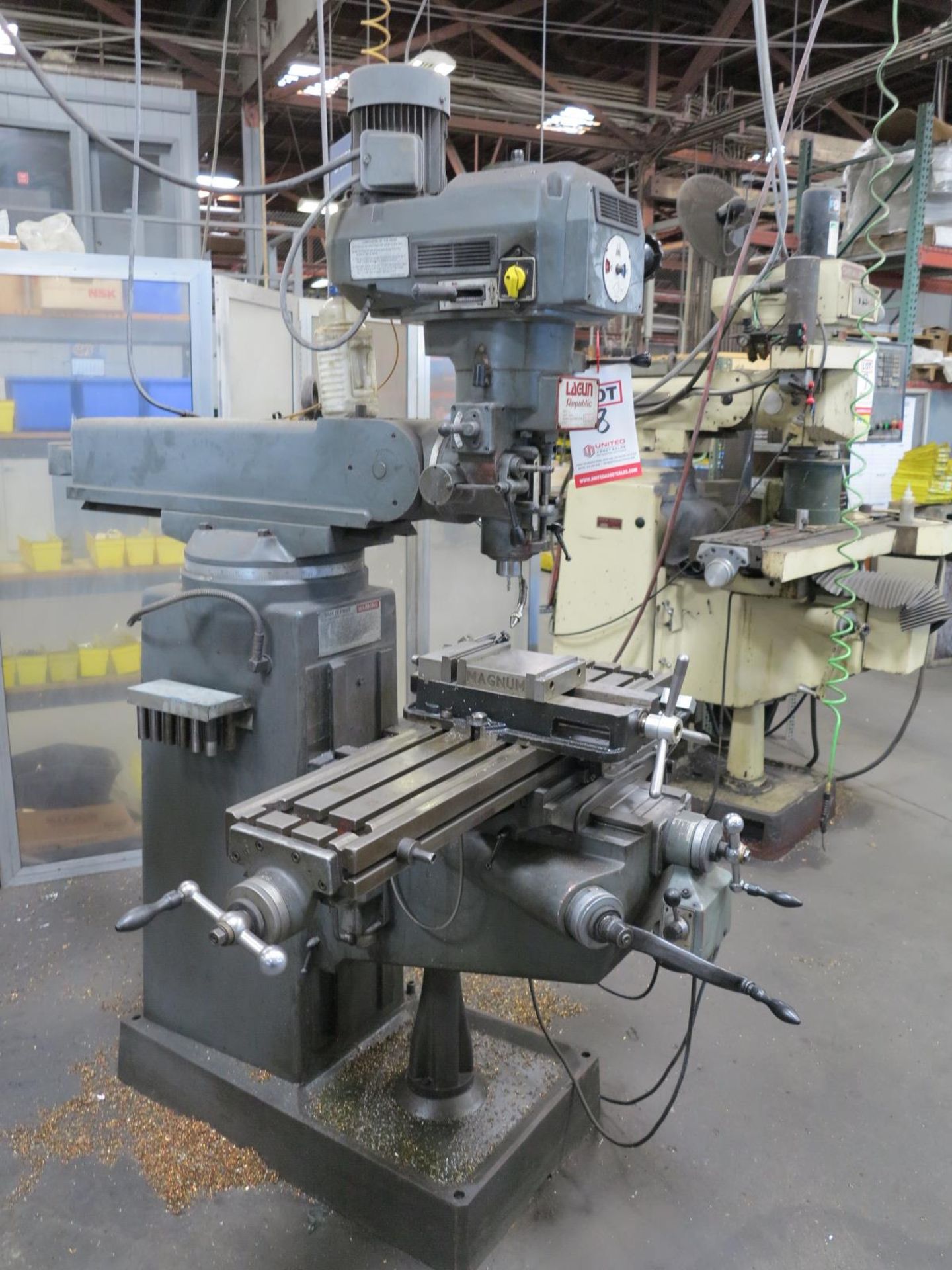 LAGUN FTV-1 VERTICAL MILL, 9" X 42" TABLE, LAGUN TYPE 80 AND SERVO TYPE 150 POWER FEEDS, S/N SE- - Image 2 of 2