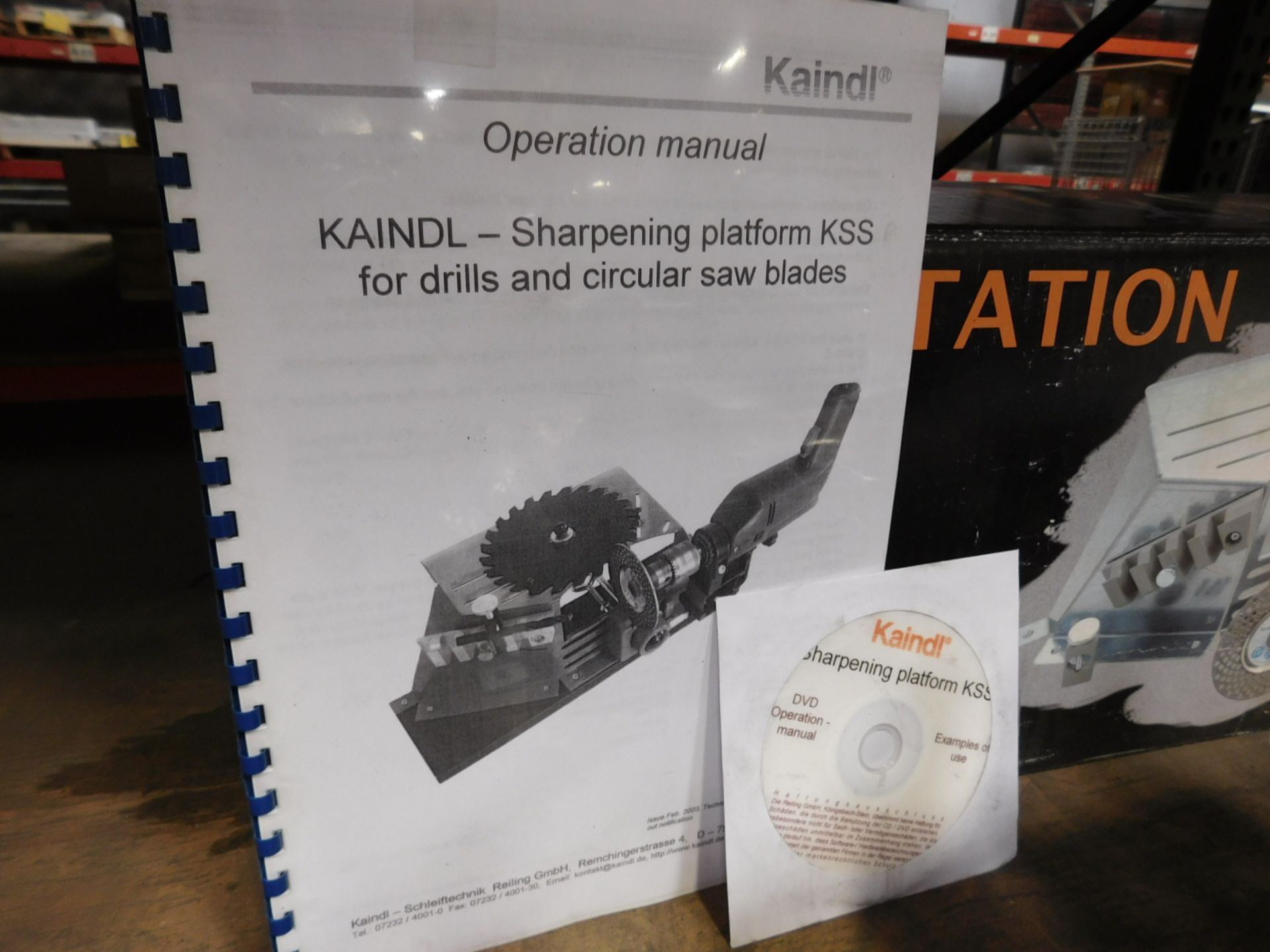 KAINDL SHARPENING PLATFORM FOR DRILLS AND CIRCULAR SAW BLADES, MODEL KSS, NEW/UNUSED - Image 2 of 2