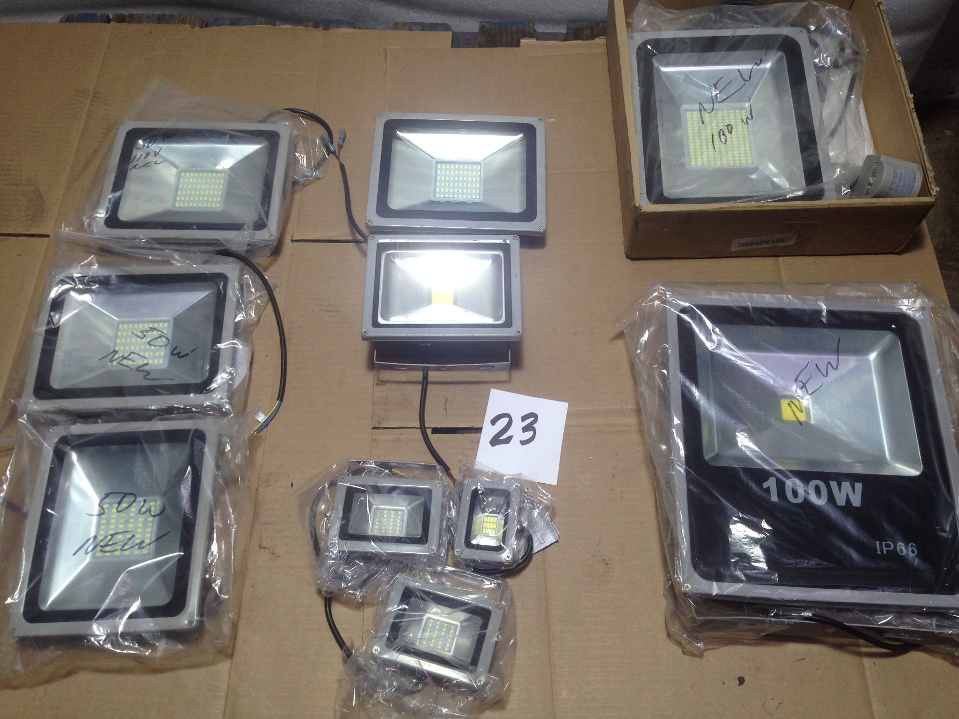 LOT - LED FLOOD LIGHTS (NEW), 100W, 50W, 30W