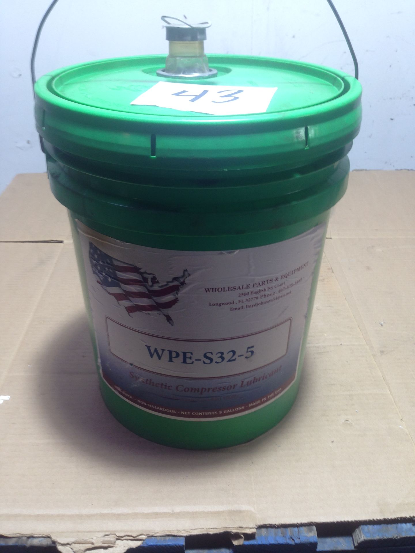 5 GALLON SYNTHETIC COMPRESSOR OIL (80% FULL)