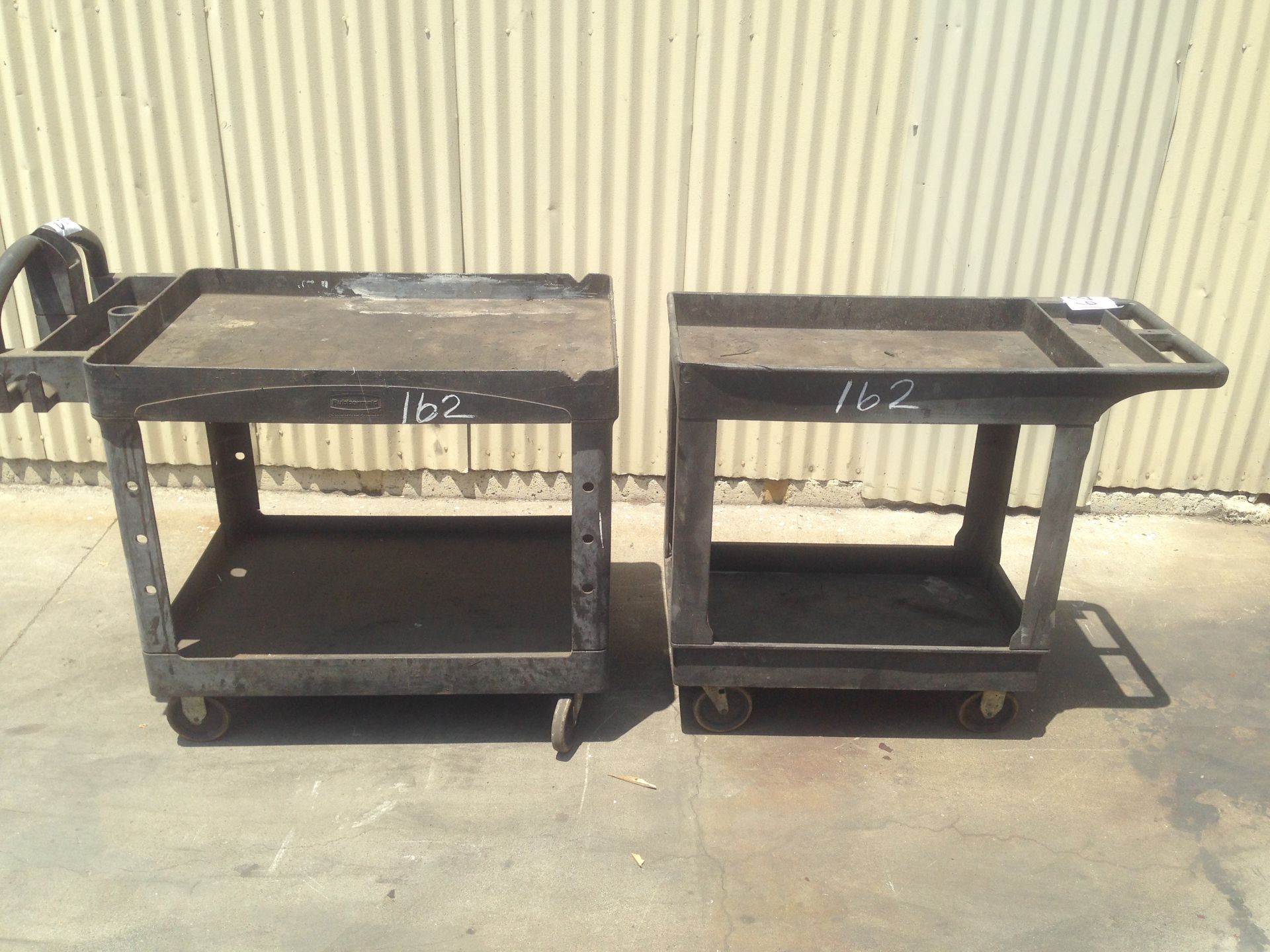 LOT - (2) ULINE ROLLING SHOP CARTS