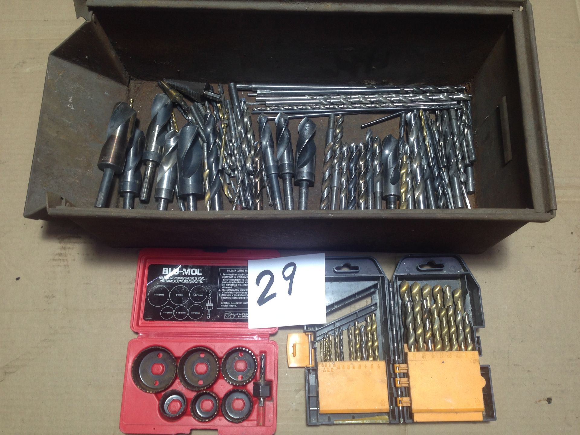 LOT - DRILL SET, HOLE SAW SET AND ASSORTMENT OF DRILLS