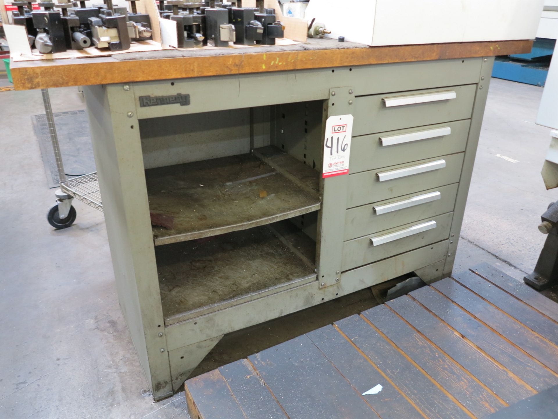 KENNEDY 5-DRAWER WORKBENCH, W/ BUTCHERBLOCK TOP, 54" X 20"