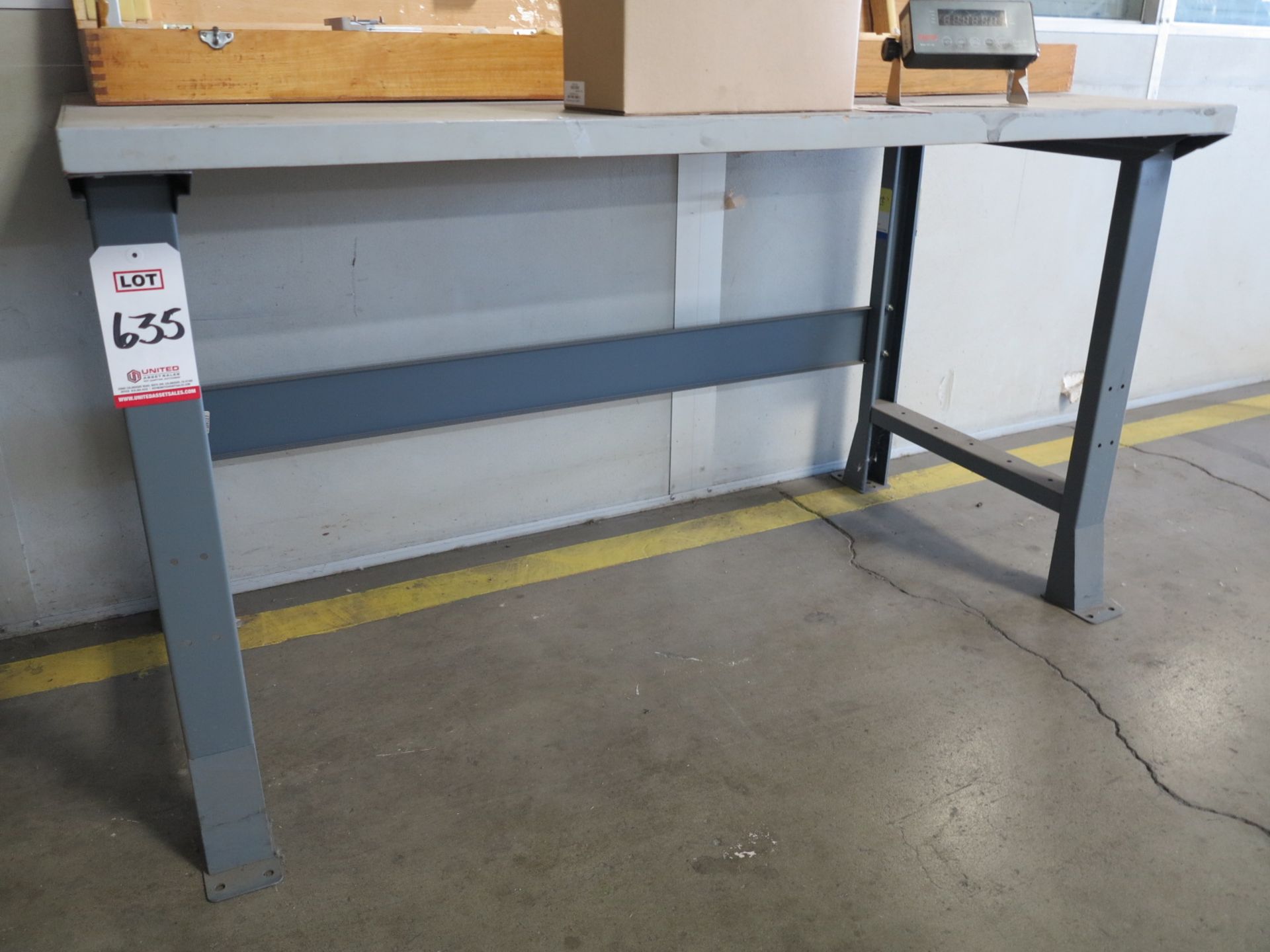 5' X 30" WORKBENCH, WOOD TOP, CONTENTS NOT INCLUDED