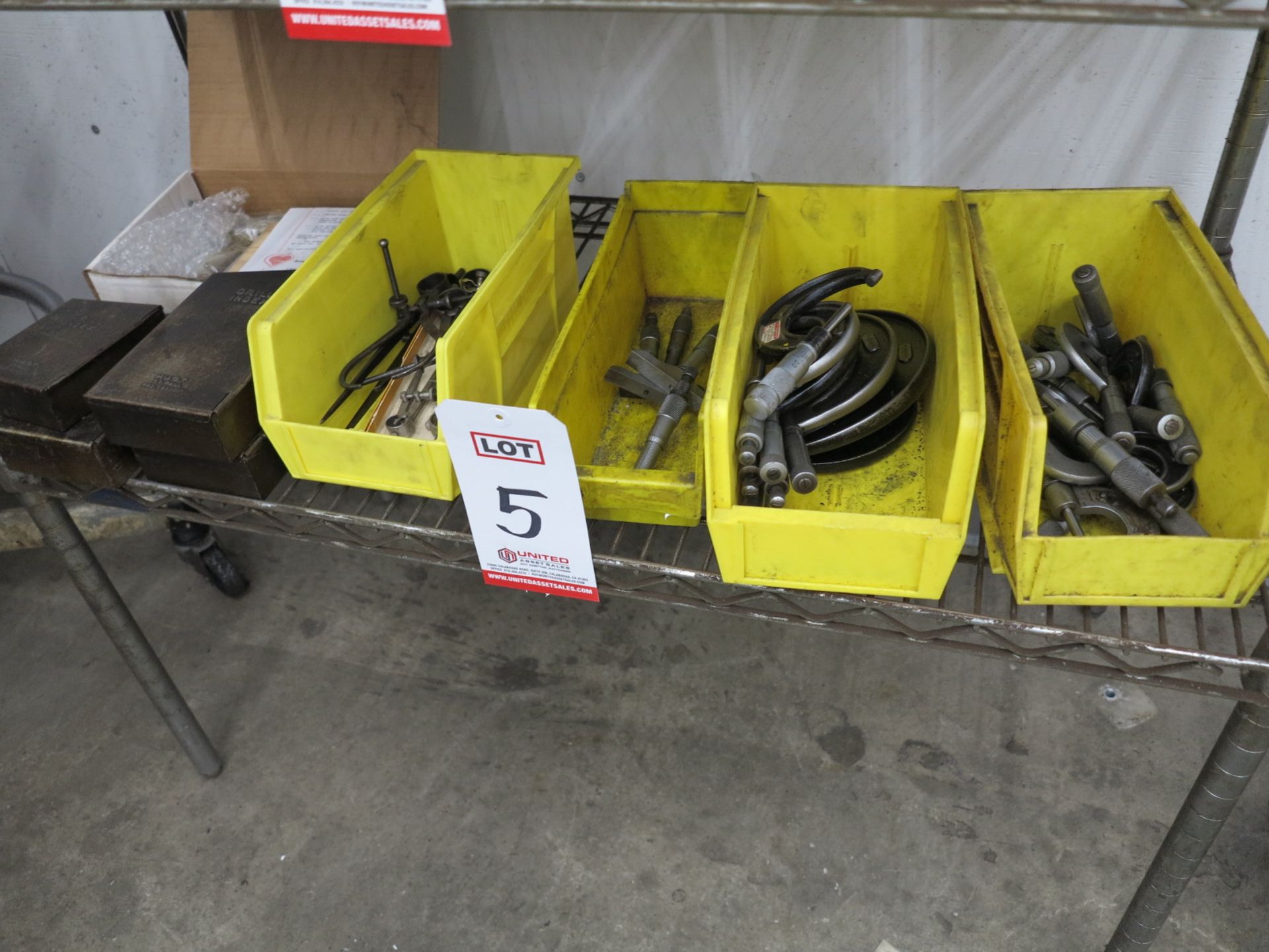 LOT - MICROMETERS, DRILL BITS, PROTRACTORS