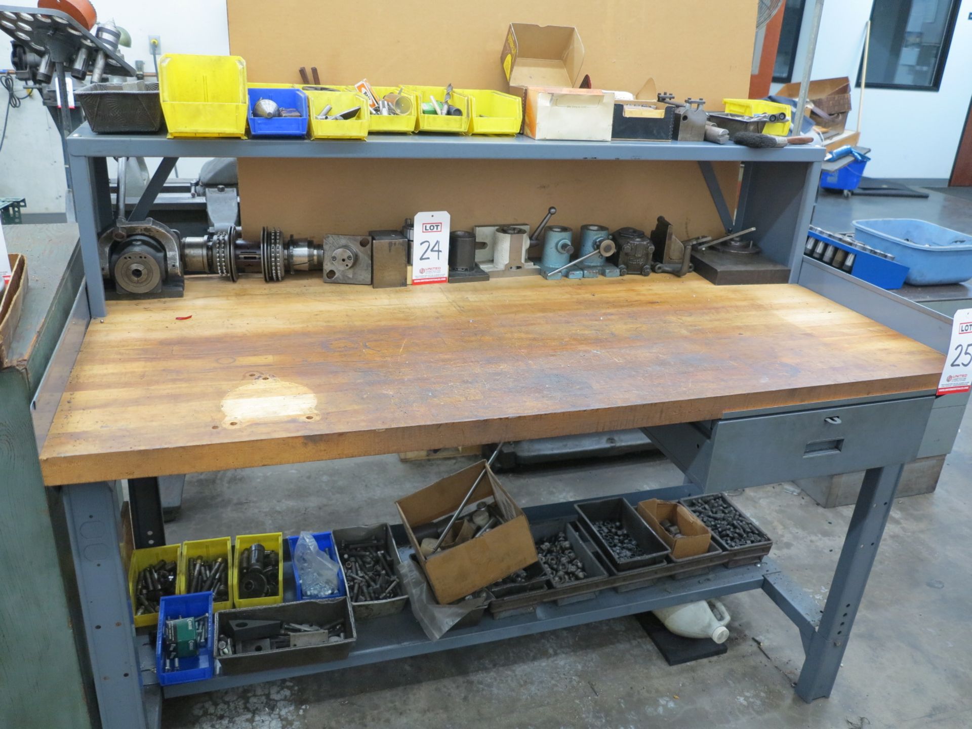BUTCHER TOP WORKBENCH, 60" X 30", CONTENTS NOT INCLUDED