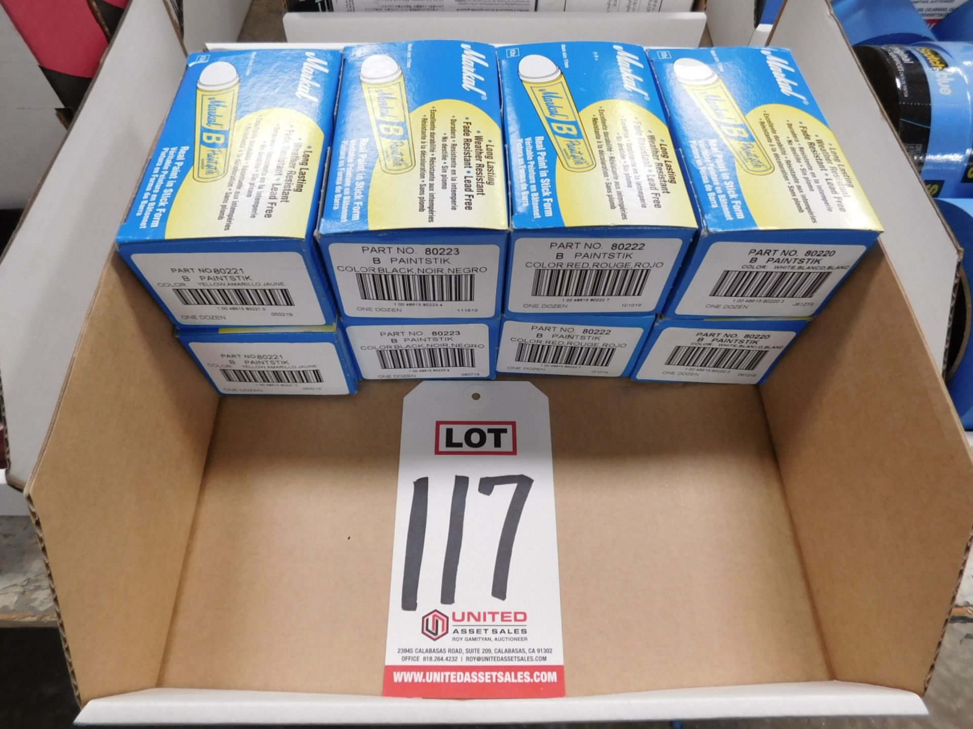 LOT - (8) BOXES OF MARKAL PAINT STIK