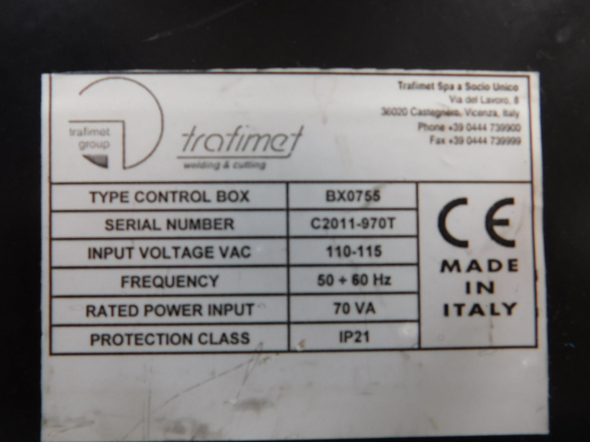 TRAFIMET MIG WELDING CONTROL BOX, TYPE: BX0755 - Image 4 of 4