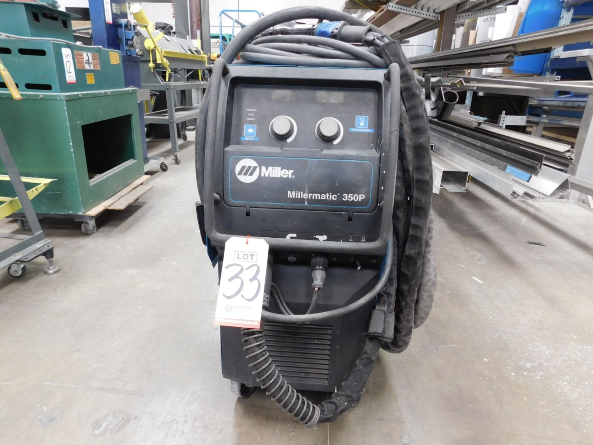 MILLER MILLERMATIC 350P ALUMINUM ALL-IN-ONE MIG WELDER, STOCK NO. 907379, S/N MC441249N