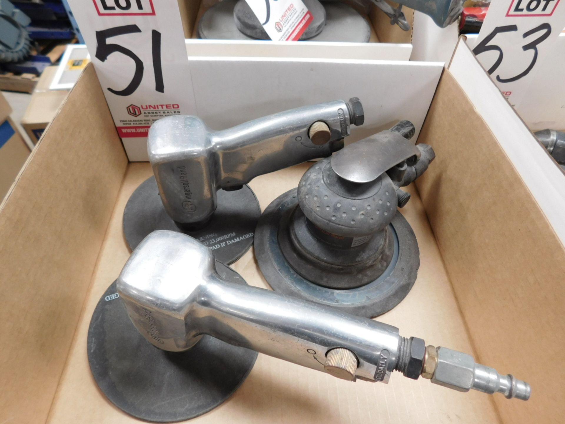 LOT - (2) INGERSOLL-RAND AIR SANDERS, MODEL 214J AND (1) INGERSOLL-RAND AIR SANDER, MODEL 415I