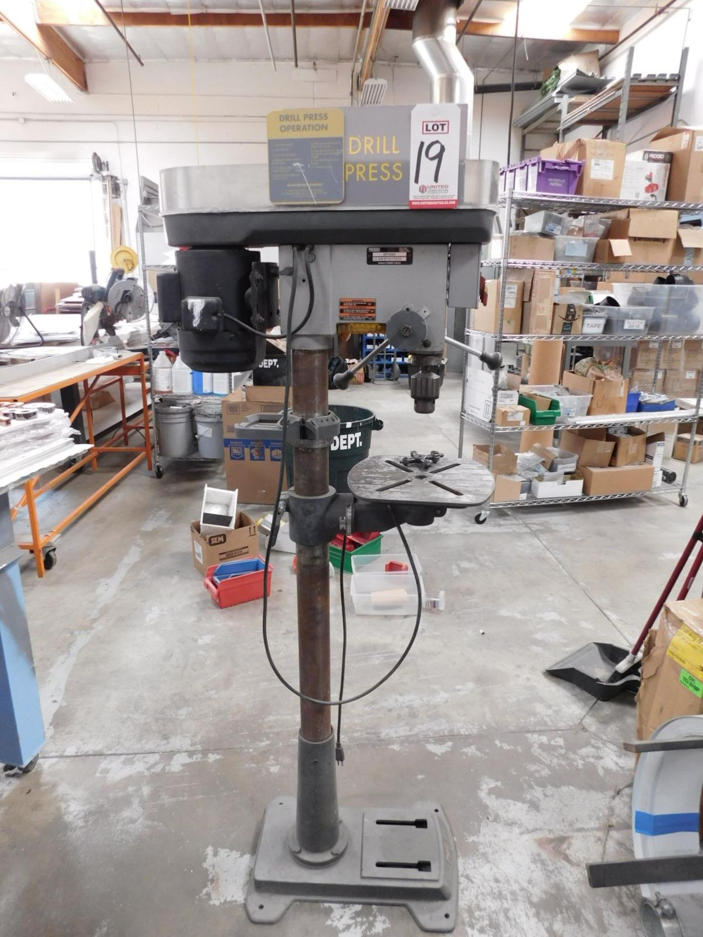 RIDGID 15" DRILL PRESS, MODEL DP15501, S/N AM073574525