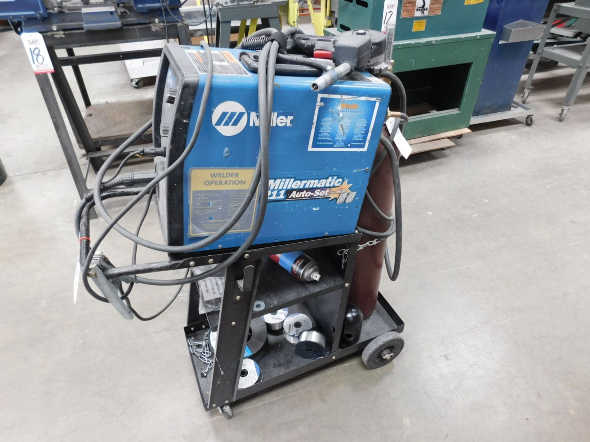 MILLER MILLERMATIC 211 AUTO-SET W/ MVP WIRE WELDER, STOCK NO. 907422, S/N MB320170N, TANK NOT - Image 2 of 5