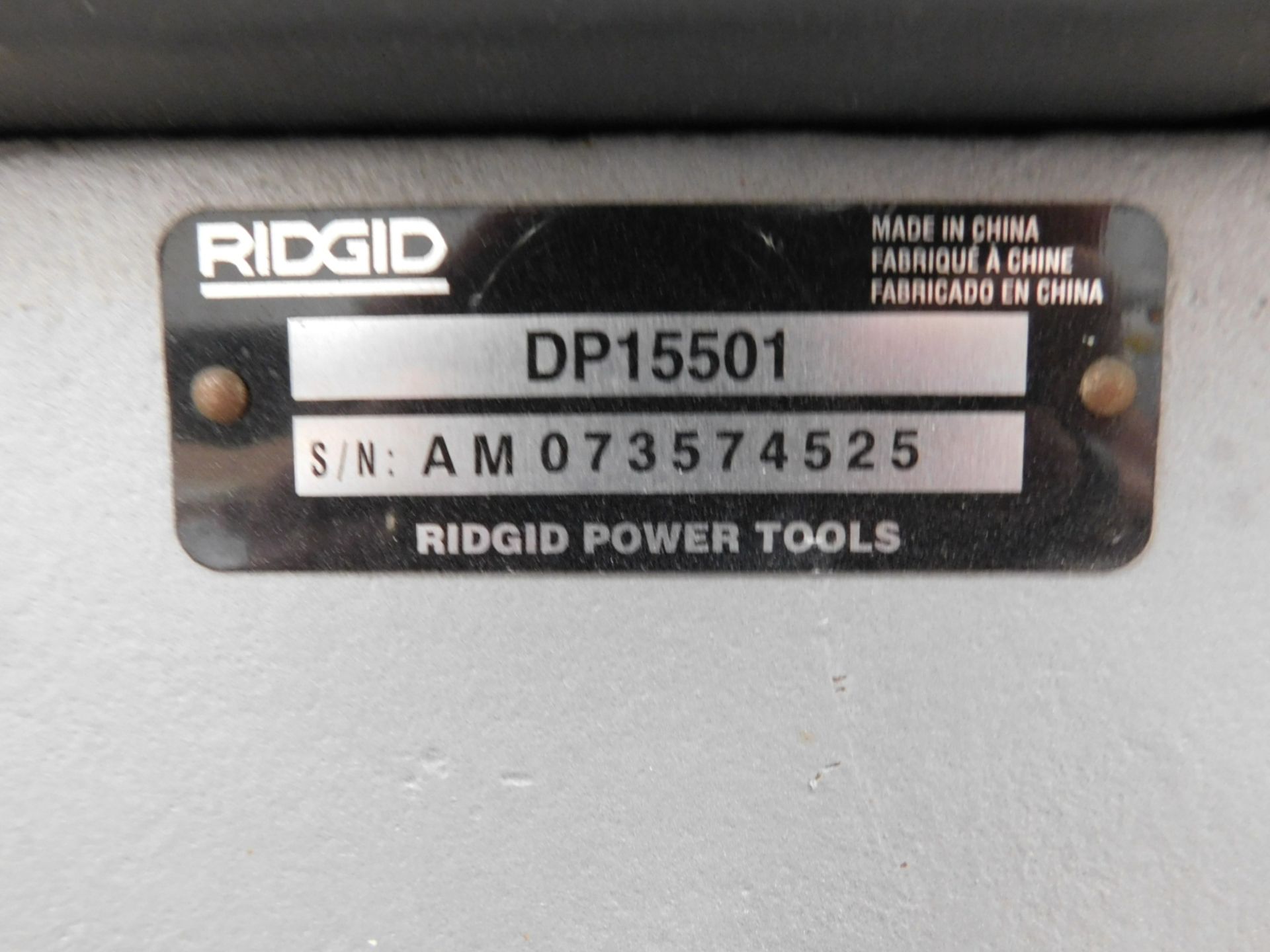 RIDGID 15" DRILL PRESS, MODEL DP15501, S/N AM073574525 - Image 3 of 3