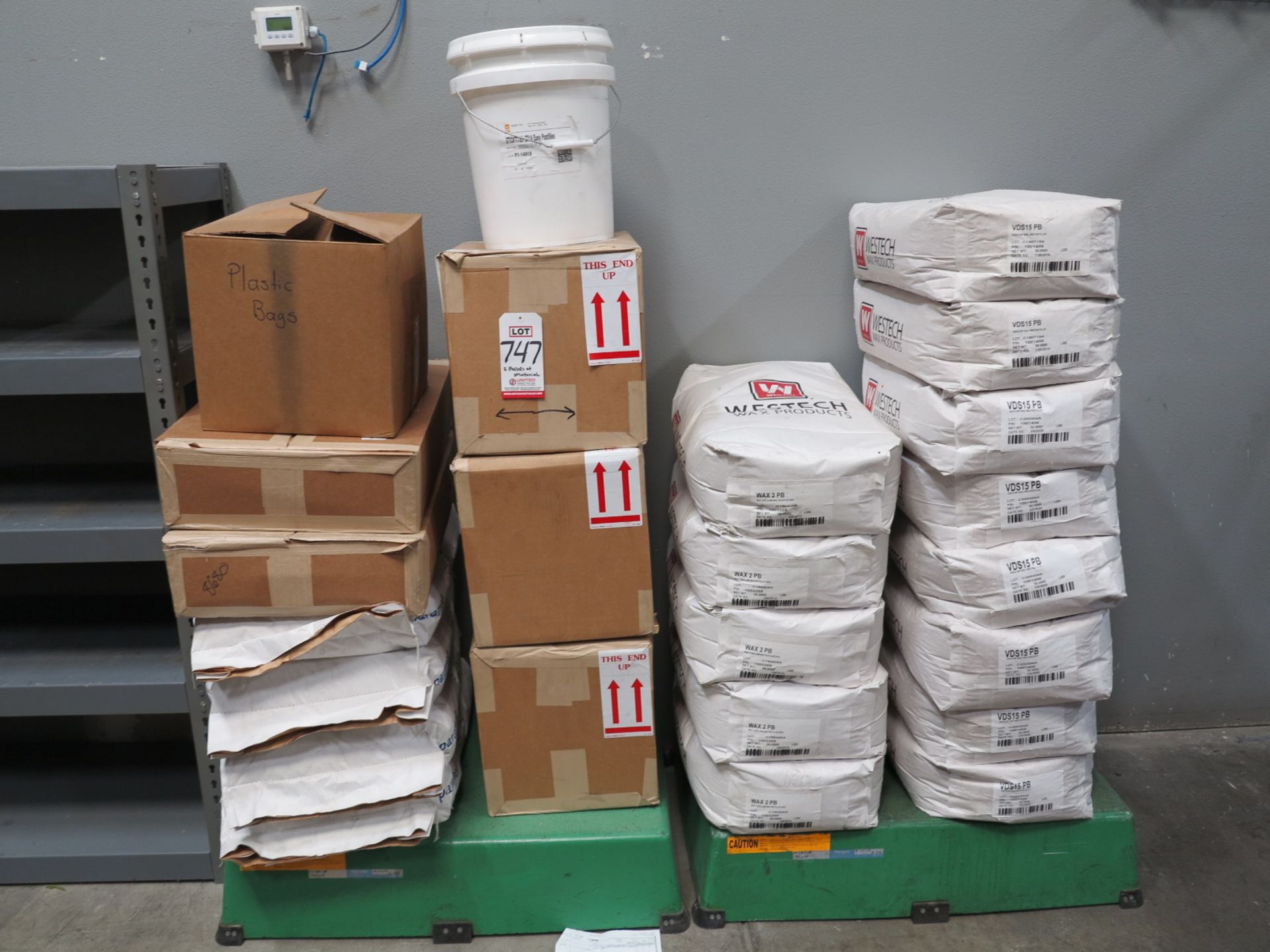 LOT - (2) PALLET OF WAX MATERIALS, WAX PELLETS