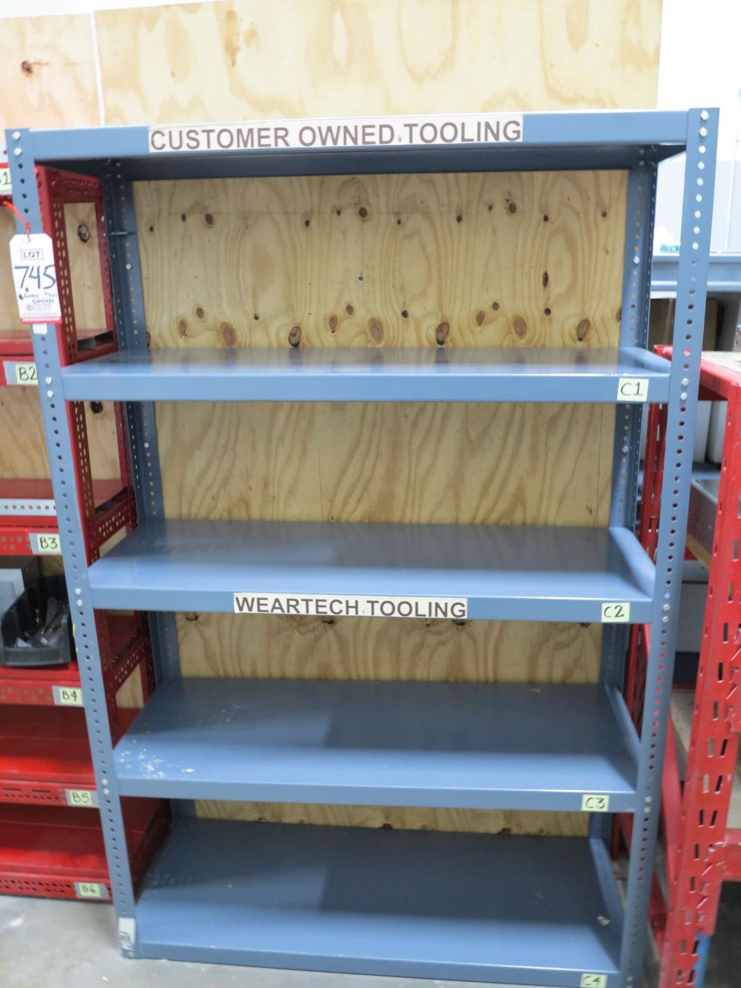 LOT - (4) GRAY SHELF UNITS