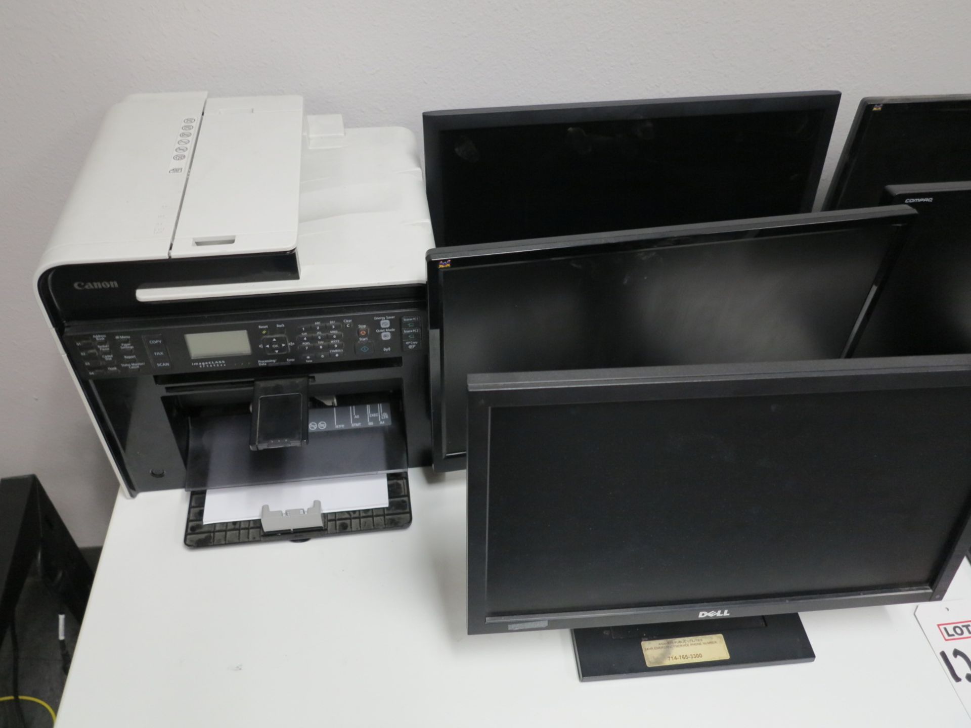 LOT - (8) MONITORS, (1) CANNON COPIER AND (1) SMART LABEL PRINTER - Image 4 of 5