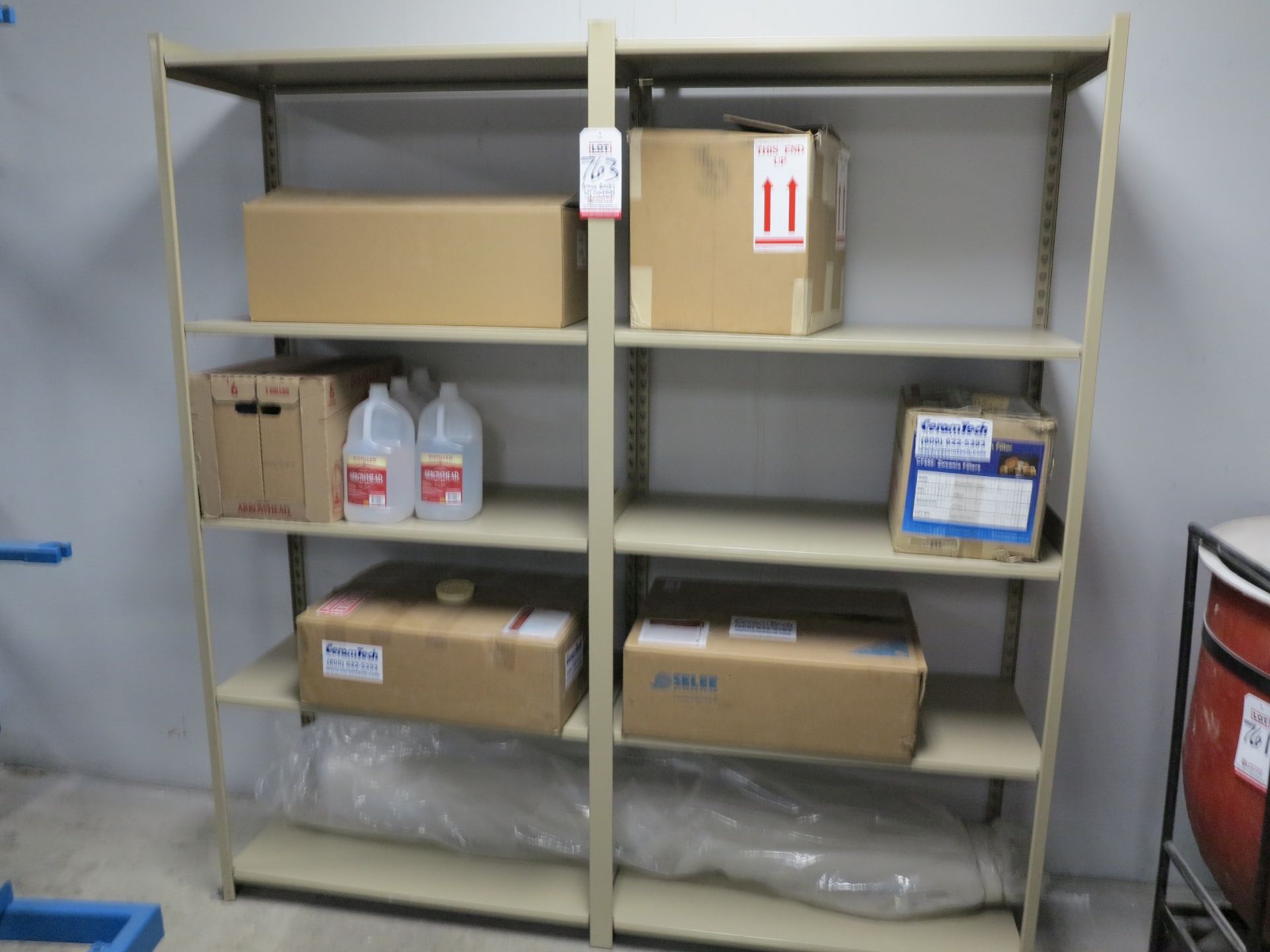 LOT - 3' X 72" X 18" SHELF UNIT, W/ CONTENTS