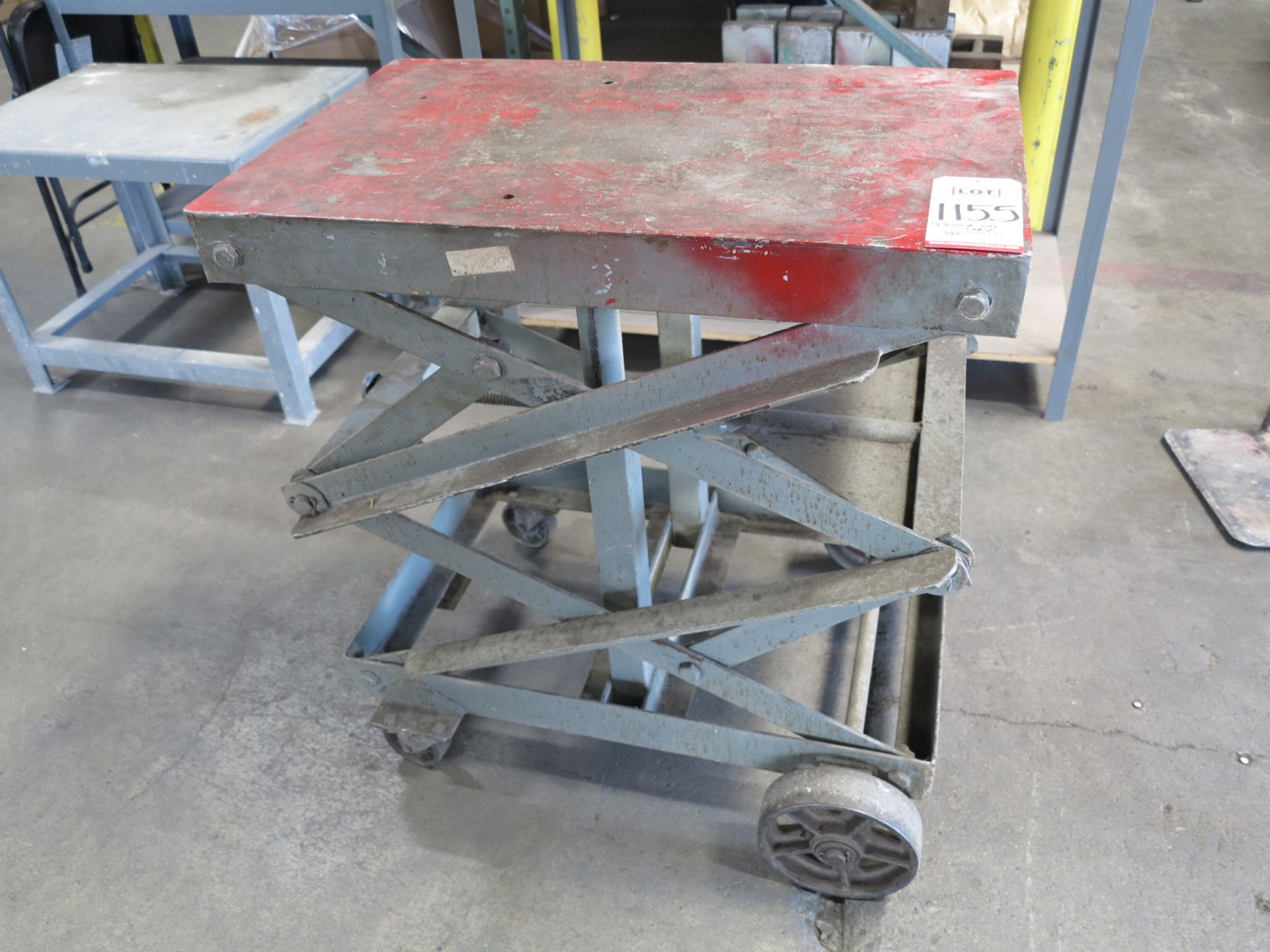 CRANK STYLE SCISSOR LIFT TABLE, 32" X 20"