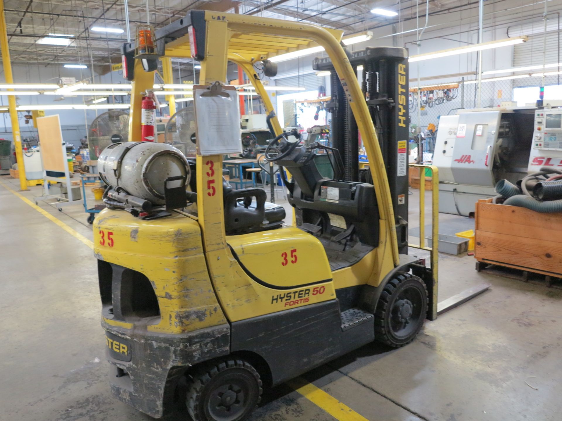 HYSTER 50 LP FORKLIFT, MODEL S50FT, 5,000 LB CAPACITY, 3-STAGE MAST, SIDE SHIFT, CUSHION TIRES, S/ - Image 3 of 3