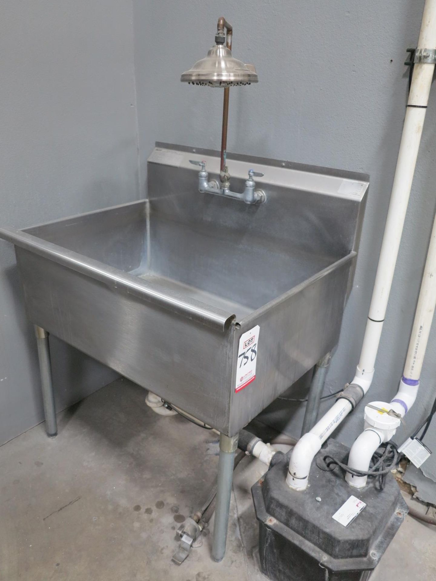 37" X 28" STAINLESS STEEL SINK W/ FAUCET