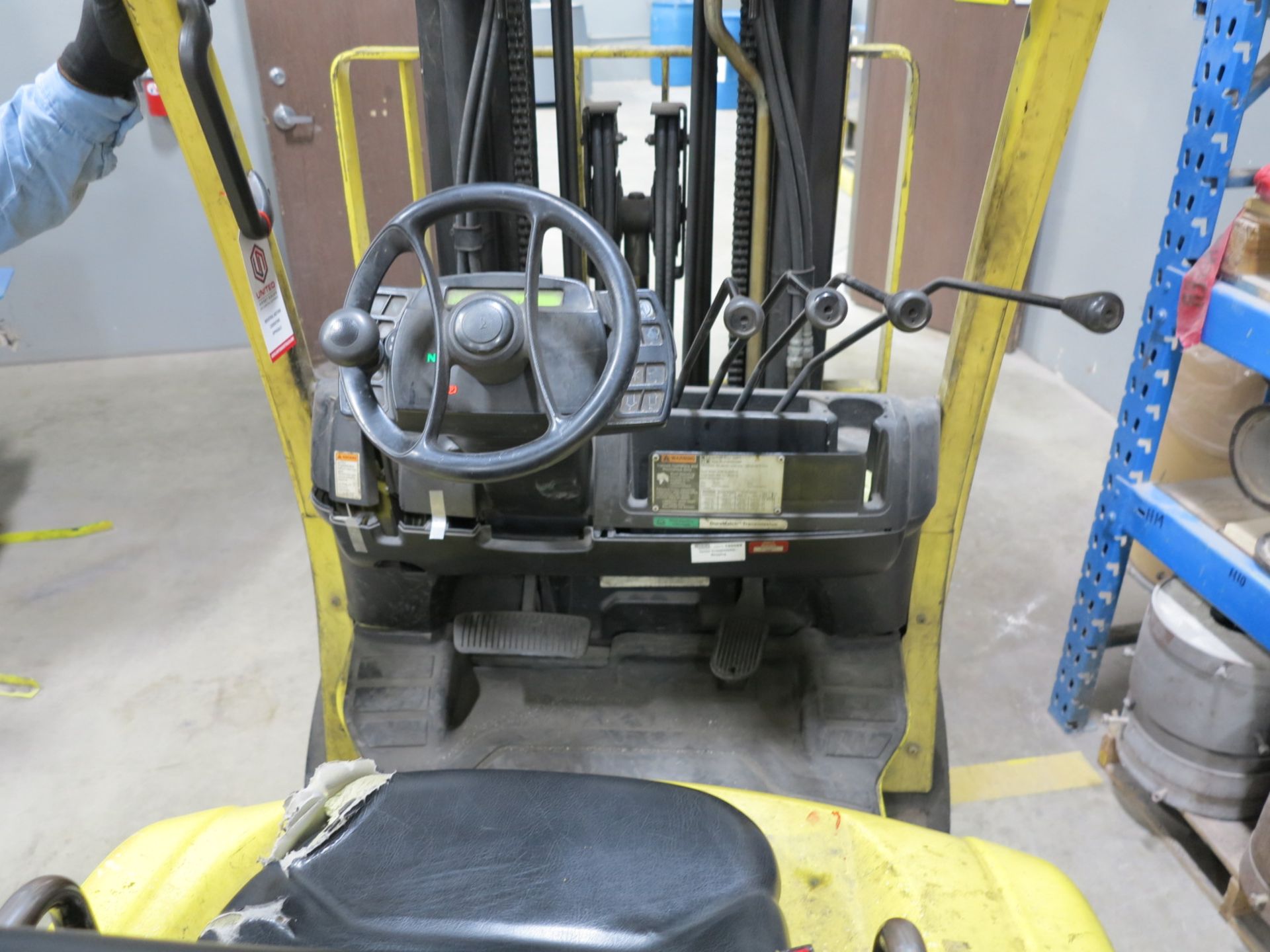 HYSTER 50 LP FORKLIFT, MODEL S50FT, 5,000 LB CAPACITY, 3-STAGE MAST, SIDE SHIFT, CUSHION TIRES, 7, - Image 3 of 4