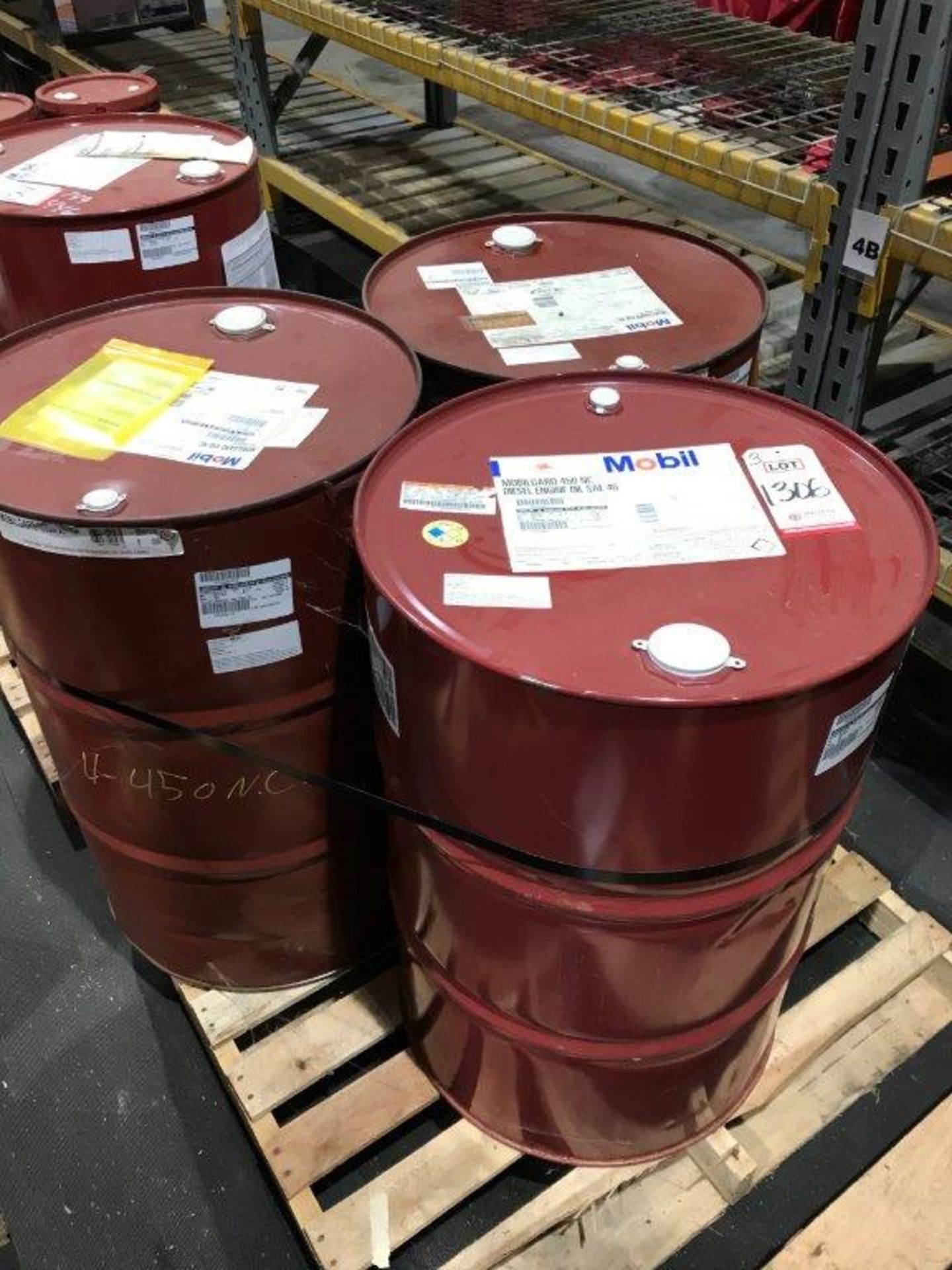 LOT - (3) 55 GALLON DRUMS MOBILGARD 450 NC OIL