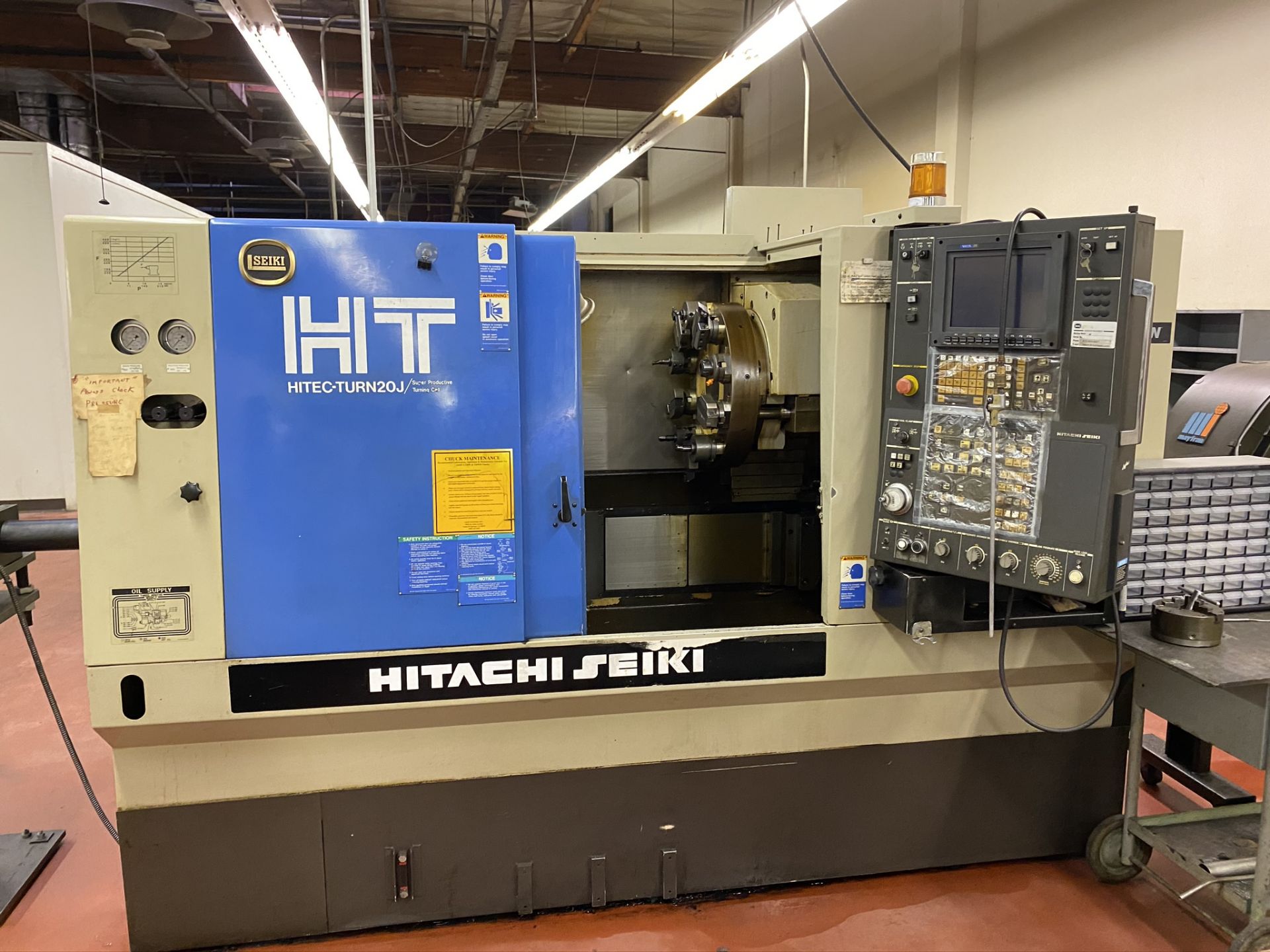 1997 HITACHI SEIKI HT20J SUPER PRODUCTION CELL, SEICOS LY CNC CONTROL, 8" CHUCK, TAILSTOCK, MAYFRAN