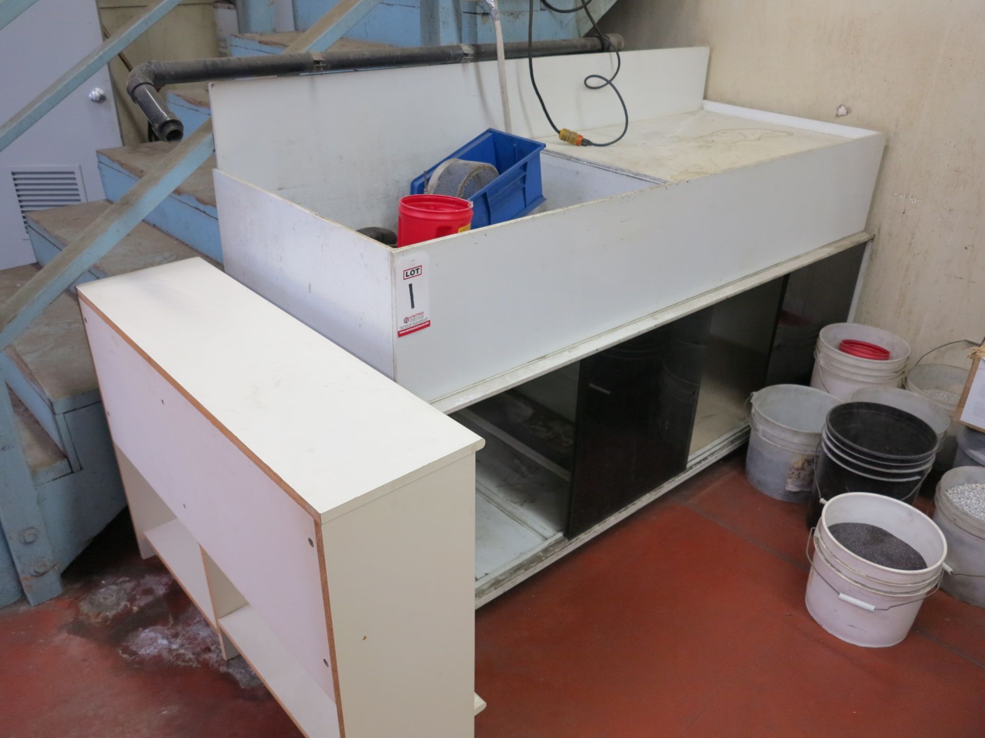 LARGE INDUSTRIAL SINK CABINET, MADE OF 1/2" THICK PLASTIC SHEET