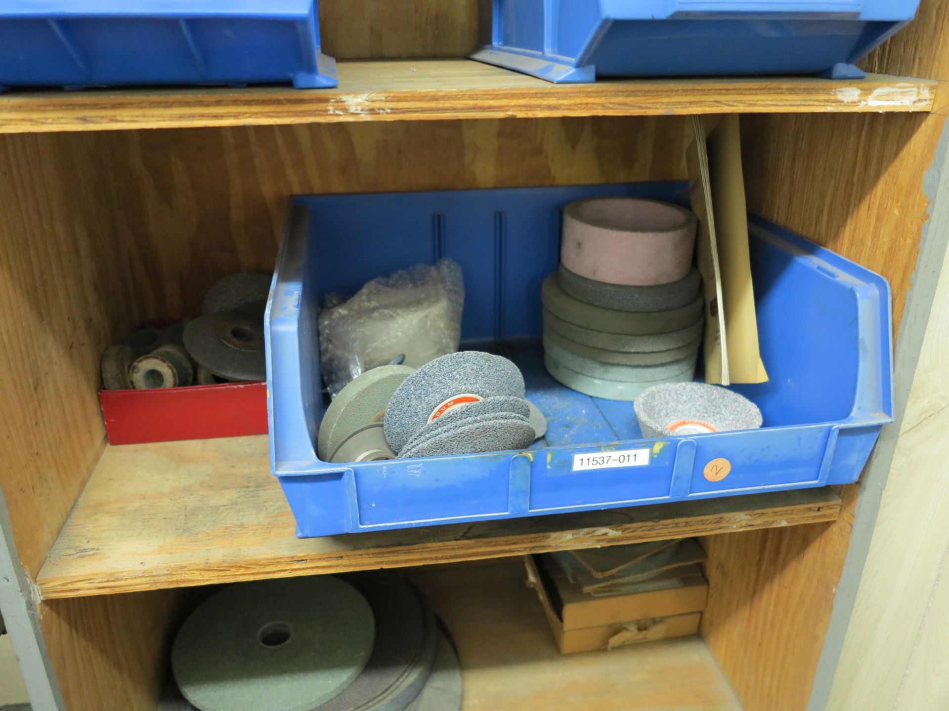 LOT - CONTENTS OF (5) SHELVES, TO INCLUDE: GRINDING WHEELS, CONES, ETC. - Image 3 of 5