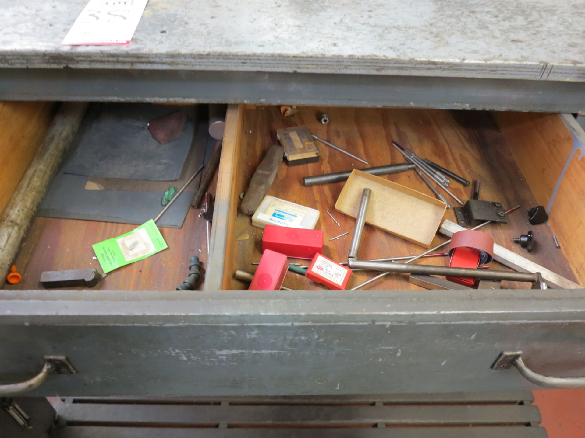 WOOD WORKTOP CABINET, W/ MINIMAL CONTENTS - Image 2 of 3