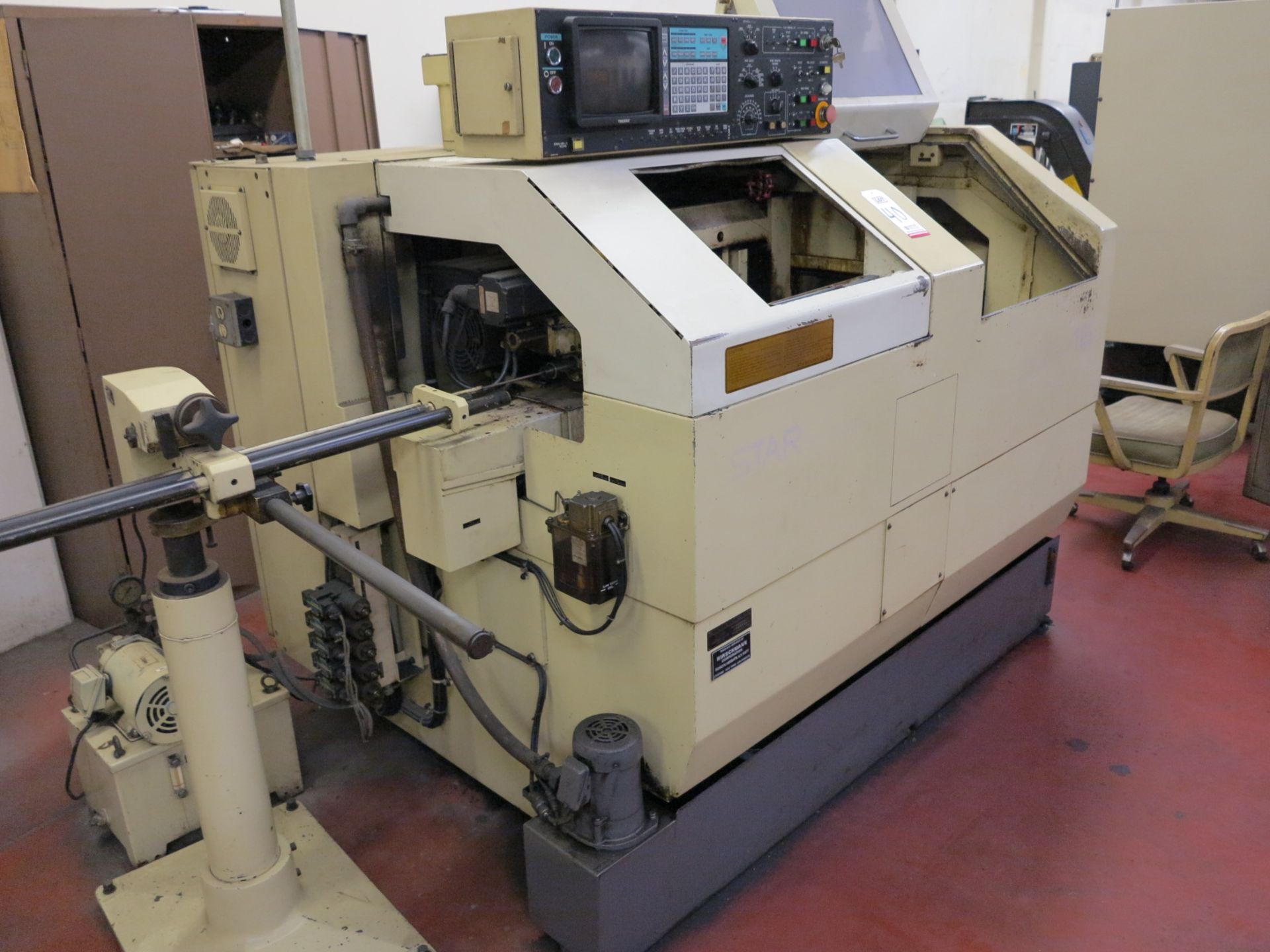 STAR KJR-16 SWISS TYPE LATHE, W/ YASNAC CNC CONTROL, BAR FEEDER, S/N 010268 - Image 2 of 5