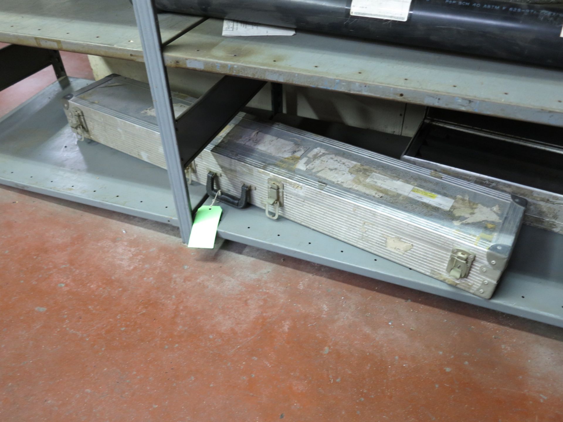 LOT - CONTENTS ONLY OF (3) SECTIONS OF SHELVING, TO INCLUDE: ABRASIVE BELTS, (2) EMPTY ALUMINUM - Image 3 of 6