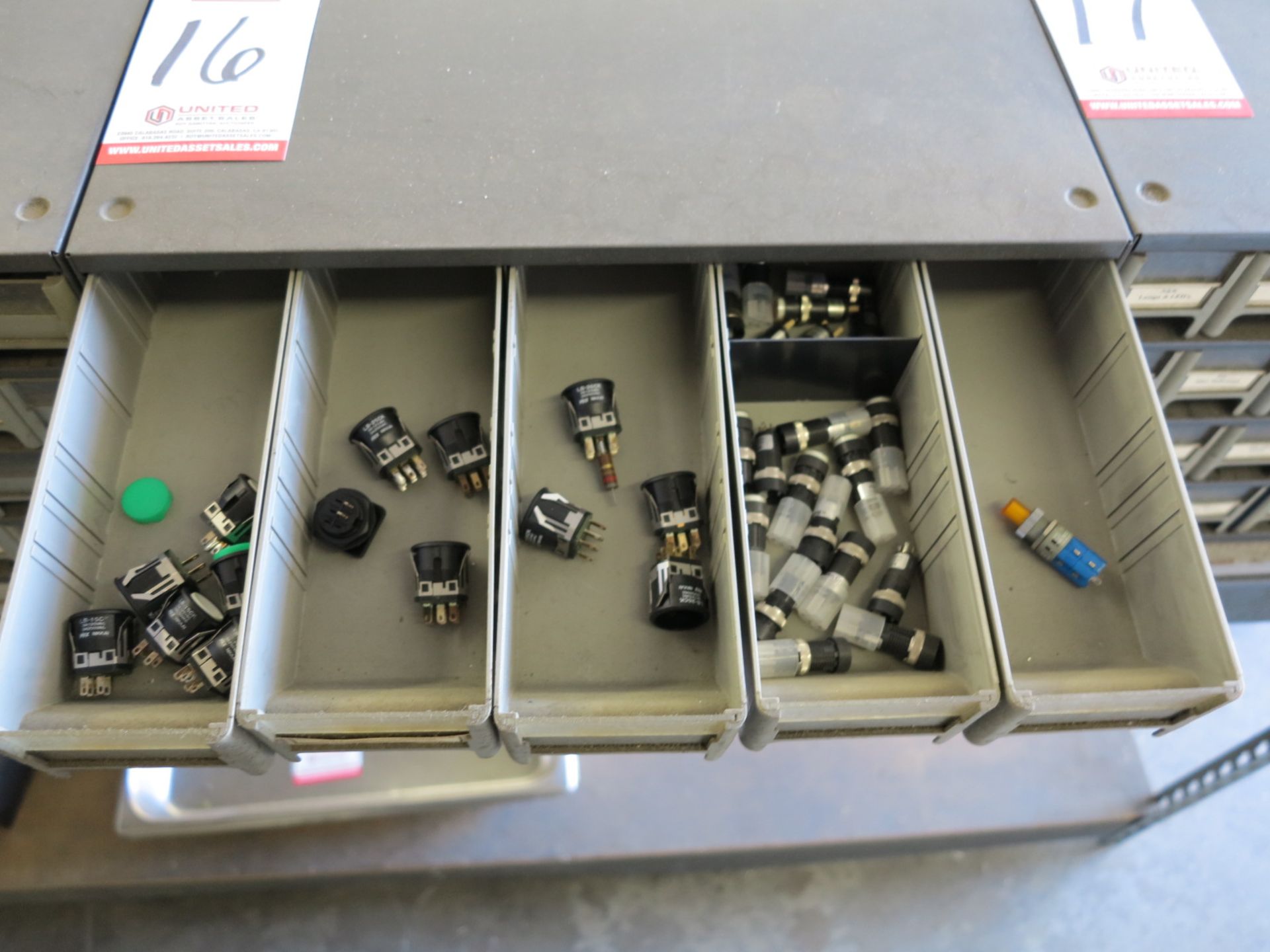 20-DRAWER PARTS BIN, W/ CONTENTS: ELECTRONIC PARTS - Image 2 of 5