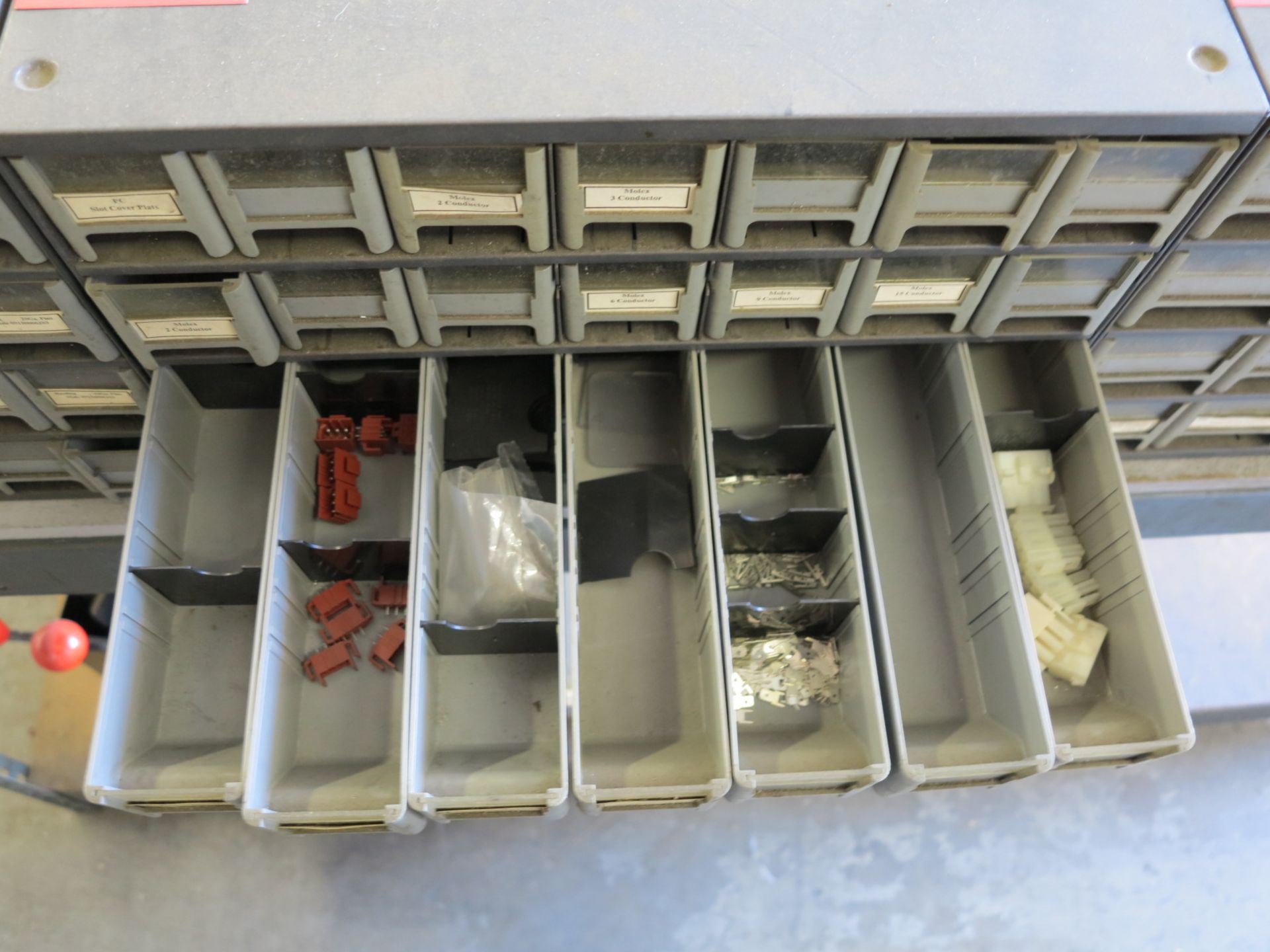 28-DRAWER PARTS BIN, W/ CONTENTS: ELECTRONIC PARTS - Image 4 of 5