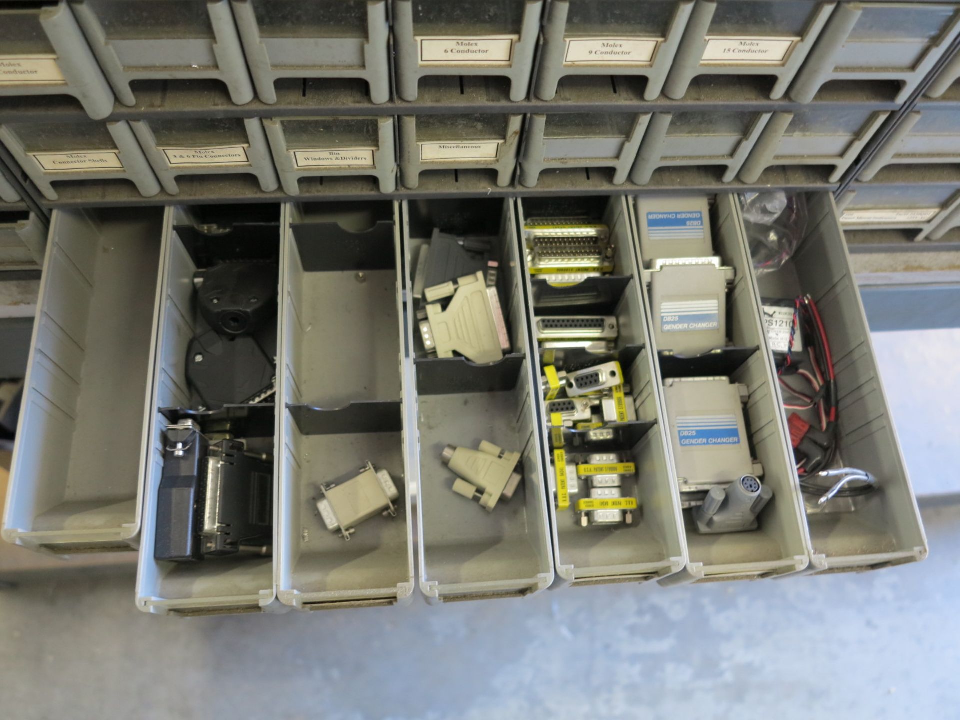 28-DRAWER PARTS BIN, W/ CONTENTS: ELECTRONIC PARTS - Image 5 of 5