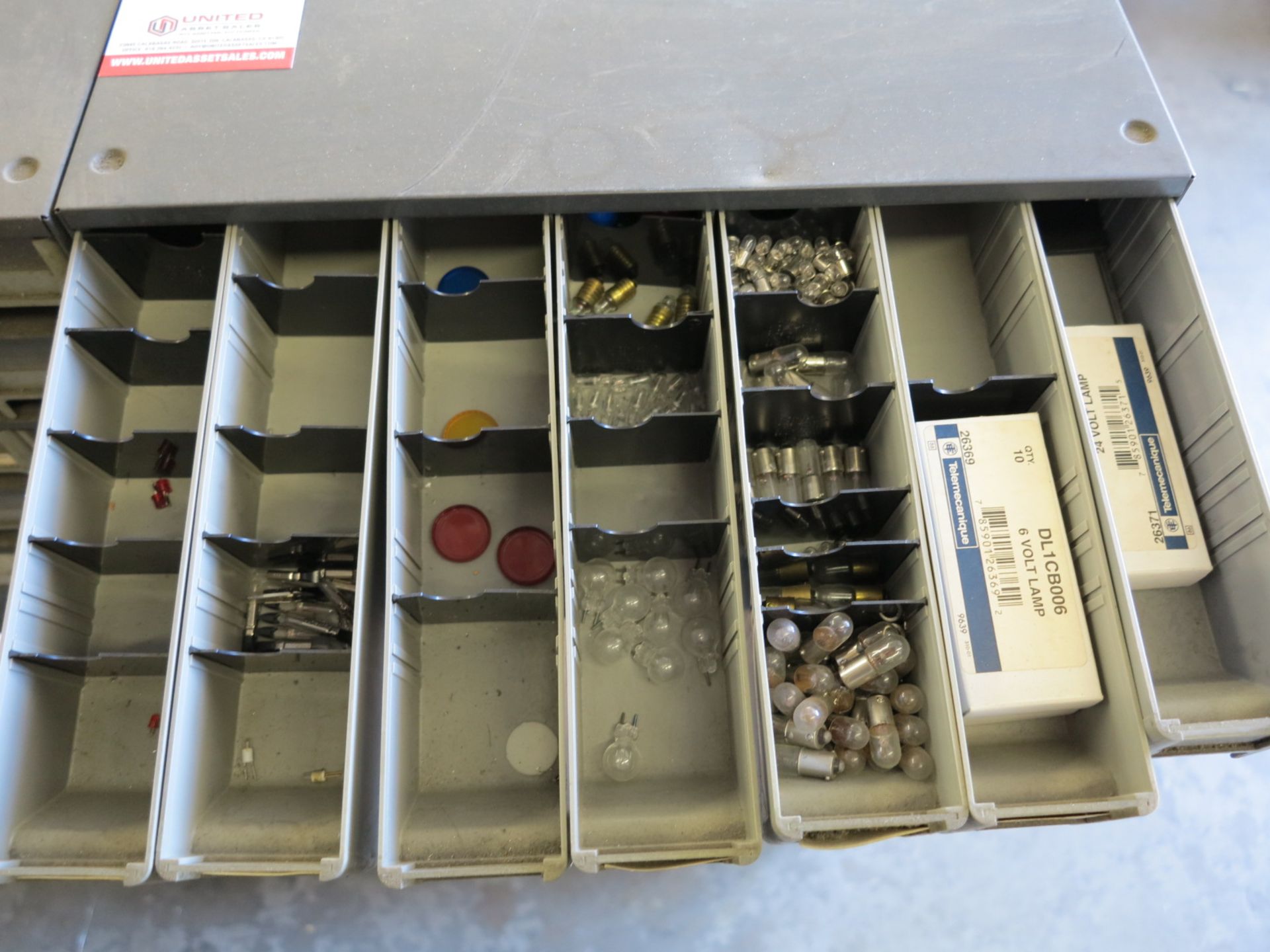 28-DRAWER PARTS BIN, W/ CONTENTS: ELECTRONIC PARTS - Image 2 of 3