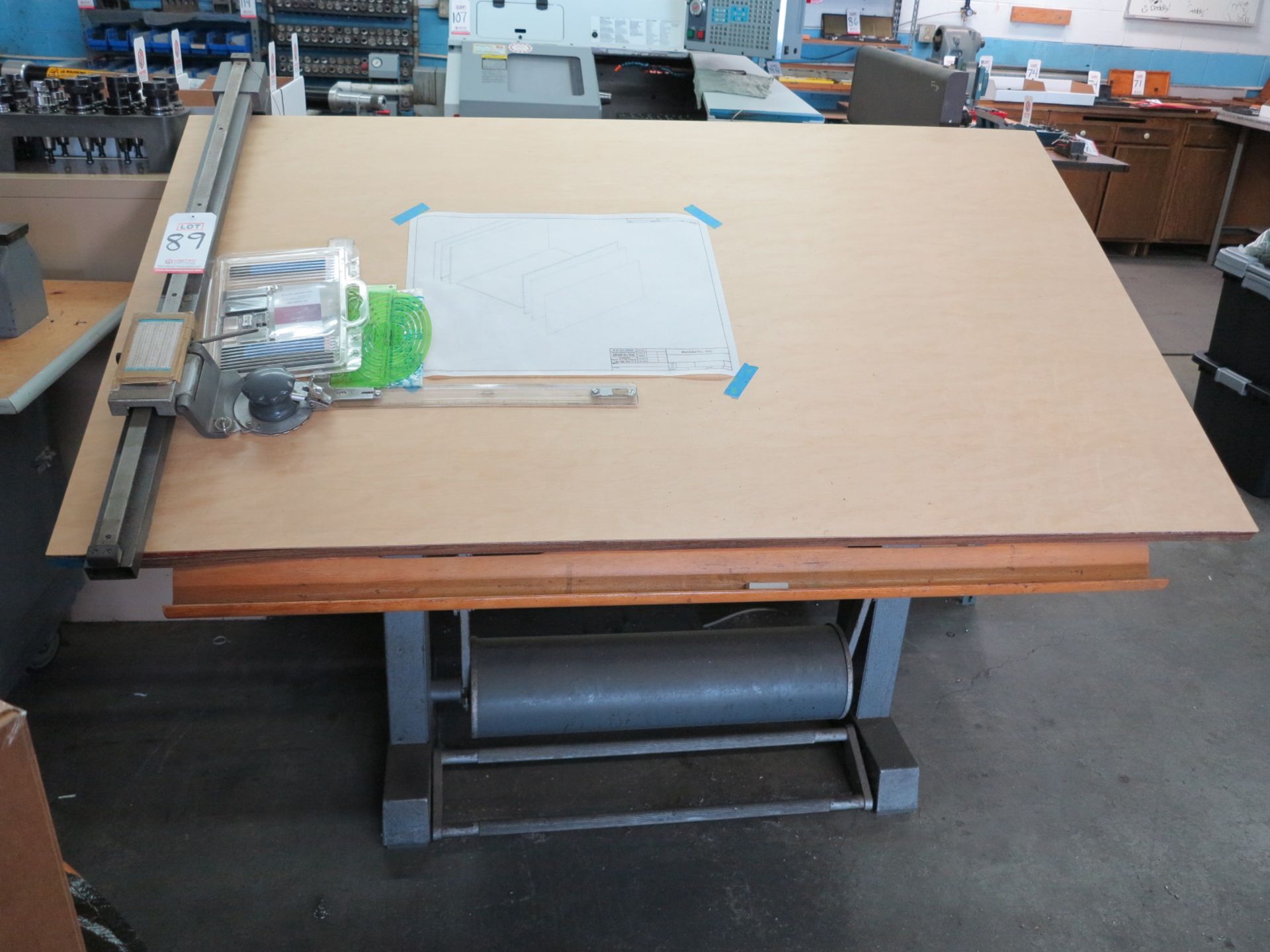 KUHLMANN VINTAGE DRAFTING TABLE, 60" X 44"