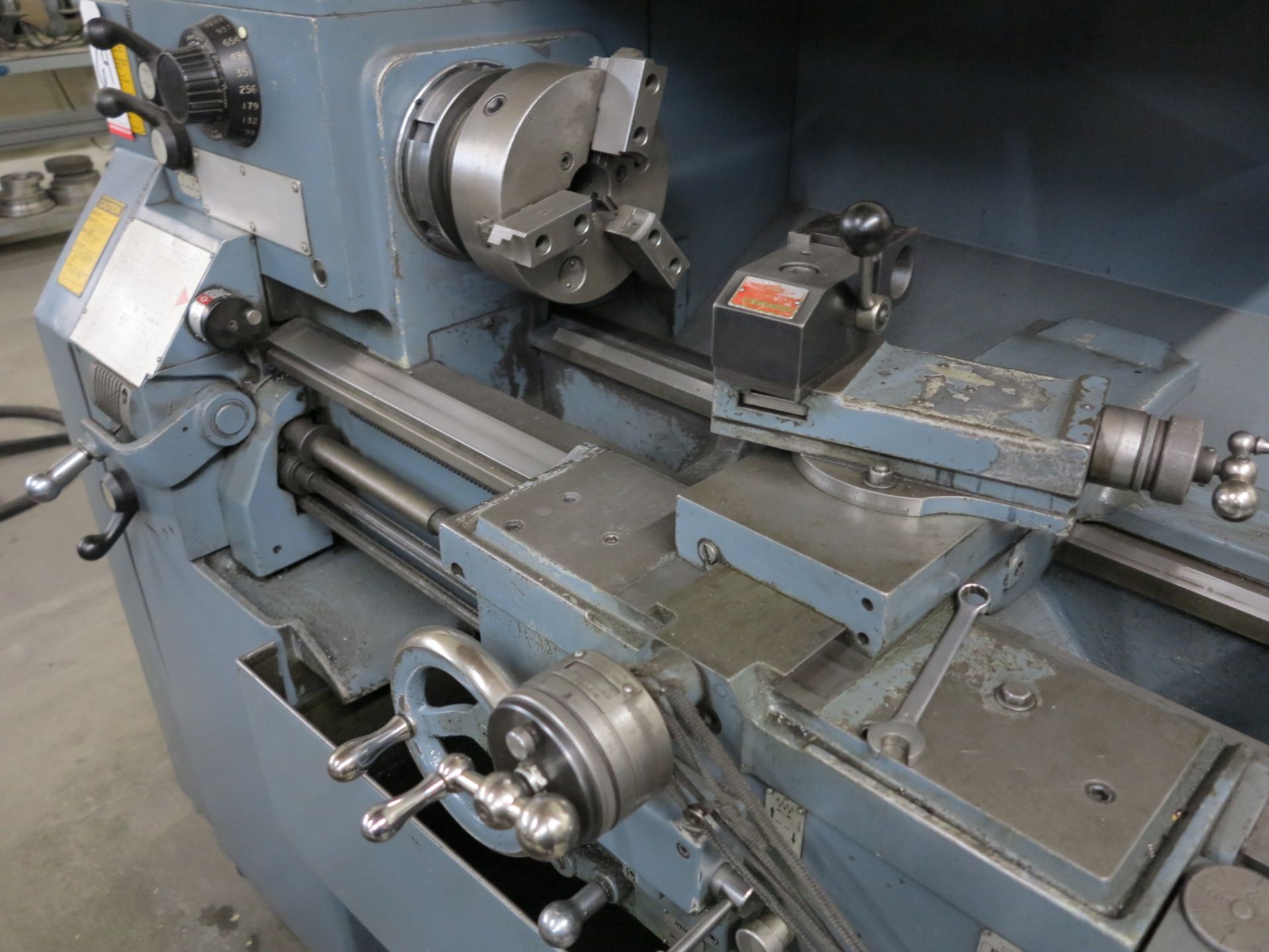 LEBLOND 15" X 48" ENGINE LATHE, 8" 3-JAW AND 12" 4-JAW CHUCKS, COLLET CLOSER, S/N 120-1588 - Image 3 of 5