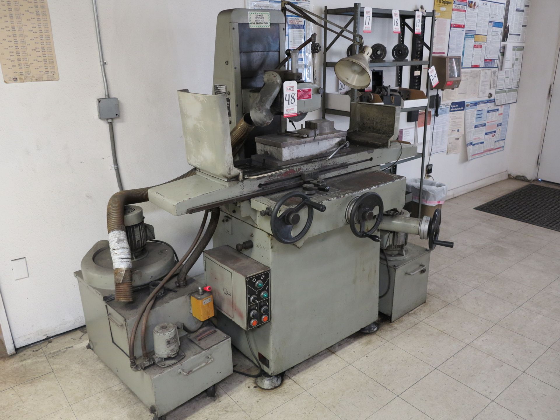 KENT SURFACE GRINDER, MODEL KGS-250H, W/ 8" X 16" MAG CHUCK AND BOX OF GRINDING WHEELS - Image 2 of 6