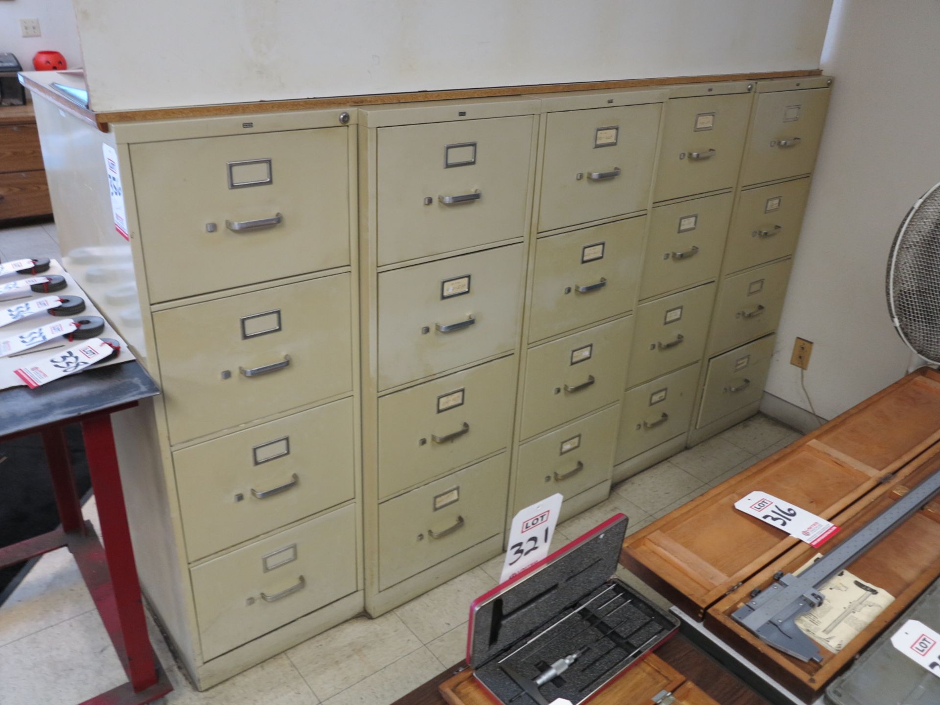 LOT - (5) 4-DRAWER FILE CABINETS